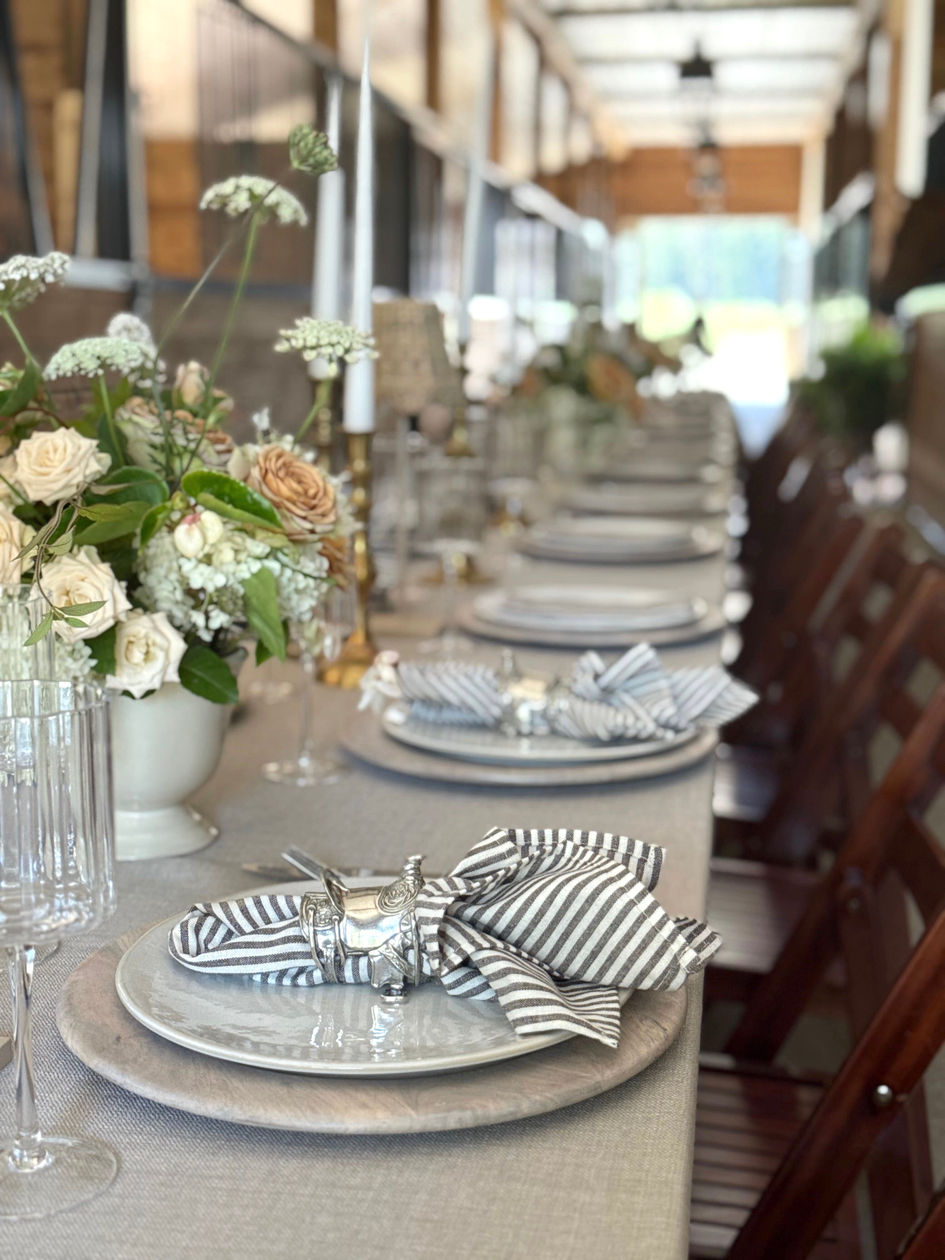 arthur court stylish equestrian pewter western horse saddle napkin ring set