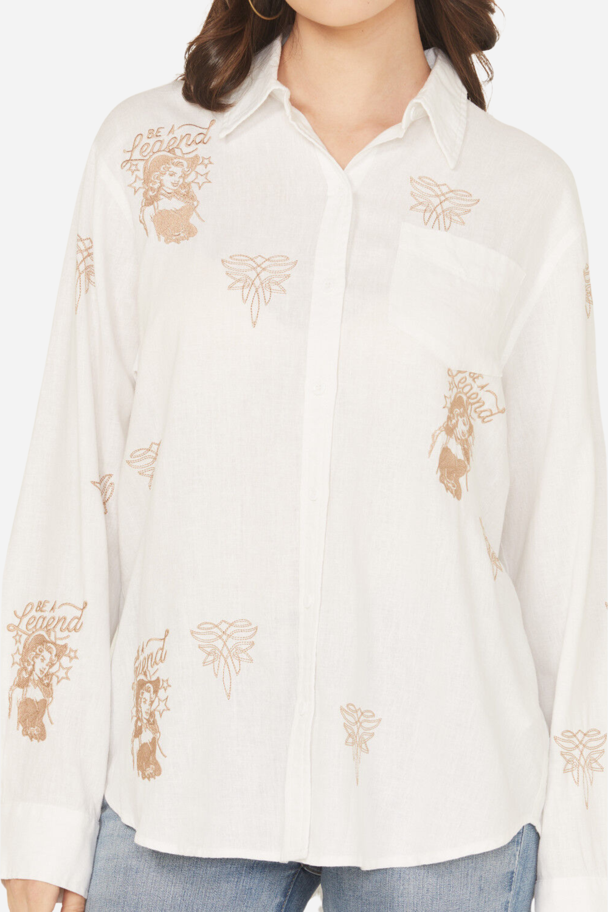 Western Legend Embroidered Linen Shirt