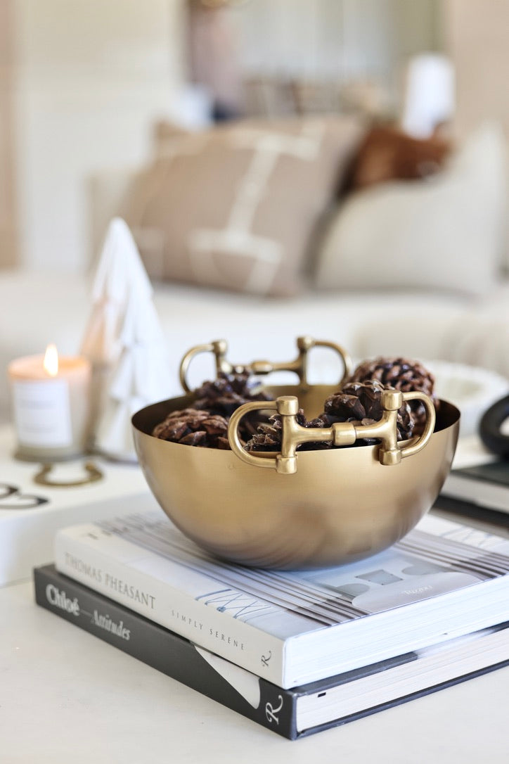 adamsbro stylish equestrian round horse bit snaffle bowl brass