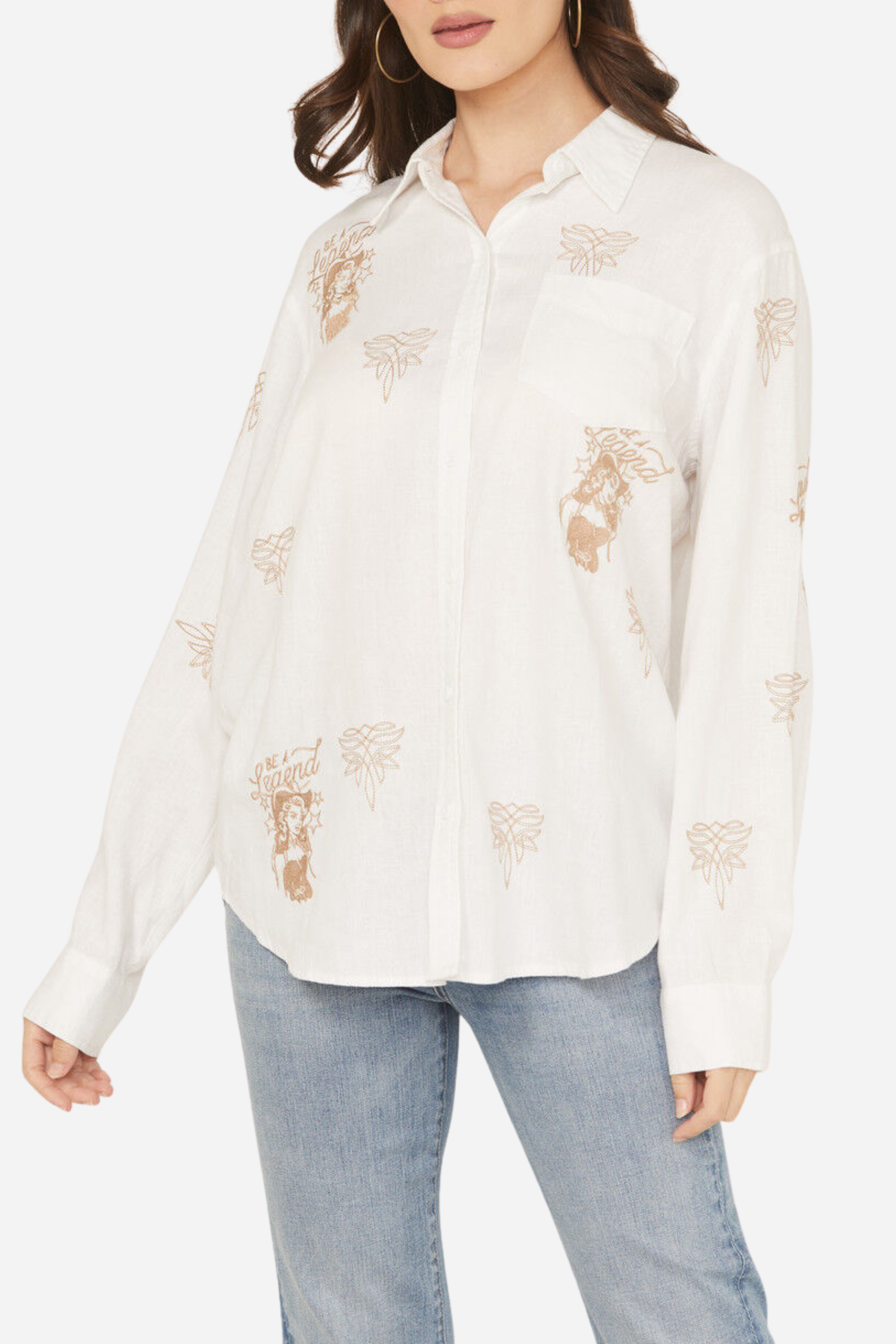 Western Legend Embroidered Linen Shirt