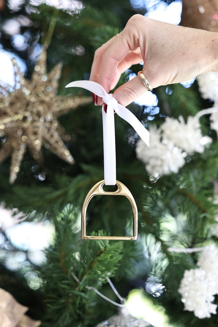 stylish equestrian horse stirrup christmas ornament