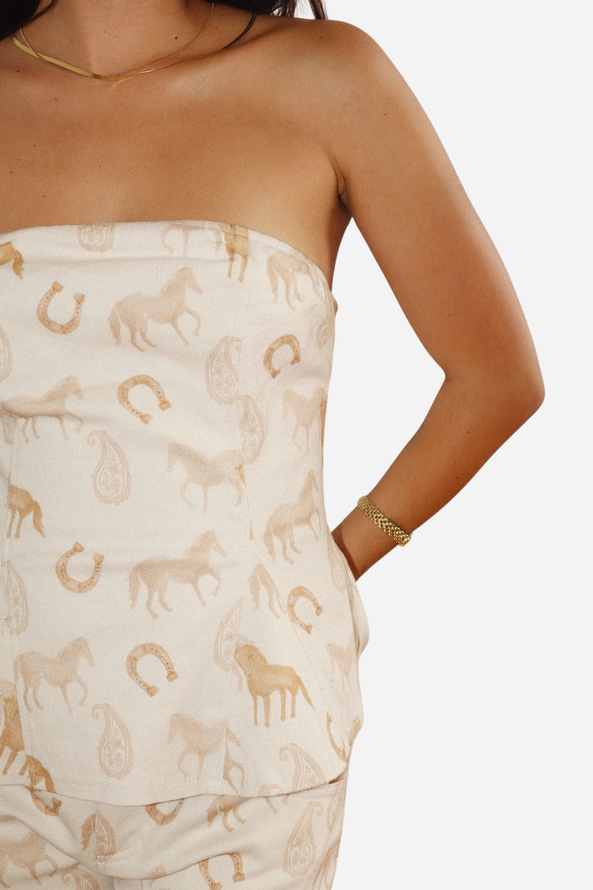 Addie Western Strapless Top