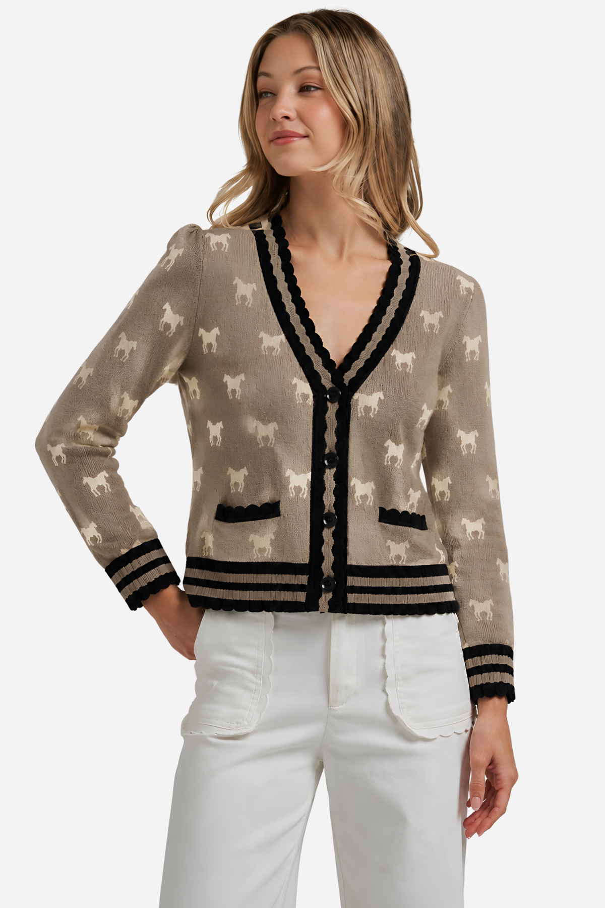 Alessi Long-Sleeve Cardigan - Taupe