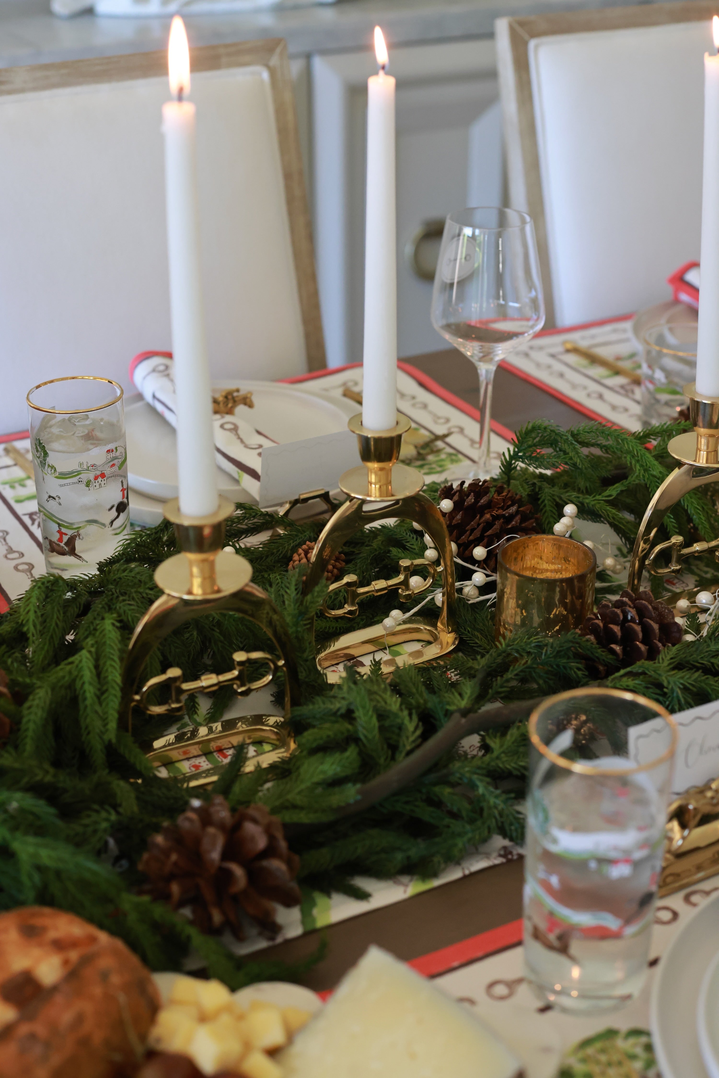 adamsbro stylish equestrian stirrup candle holder set