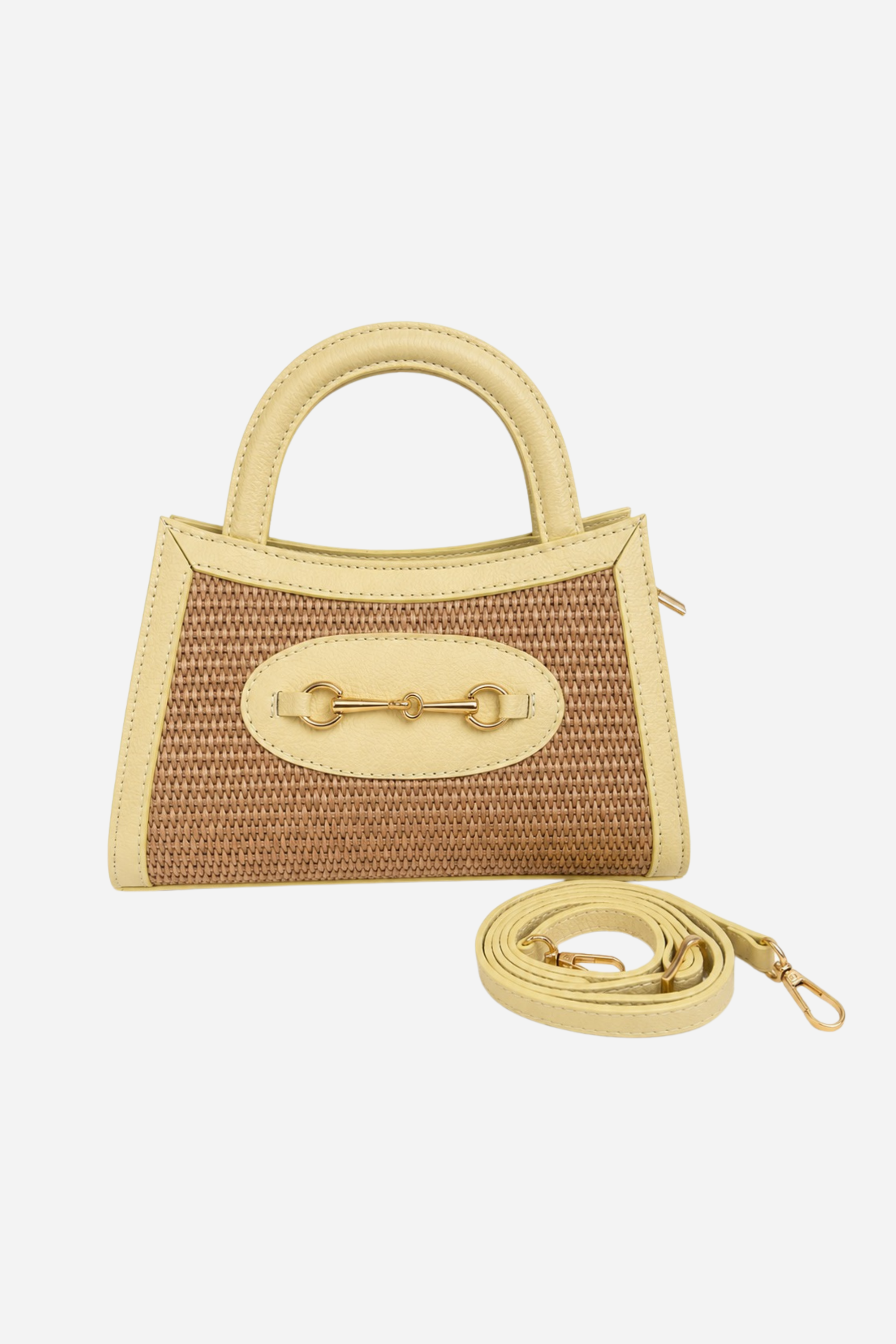 Alix Raffia Bit Bag - Butter Yellow