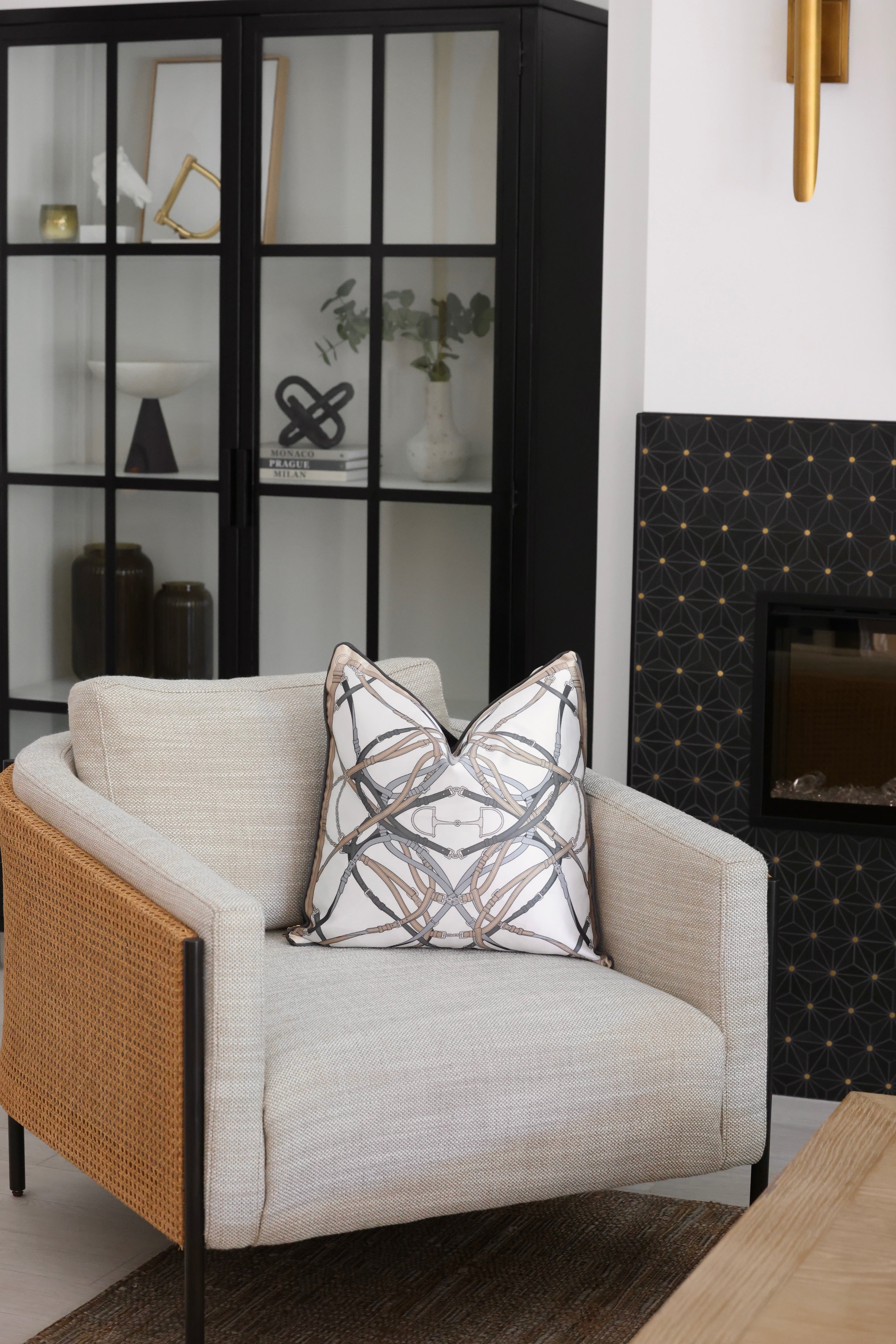 adamsbro stylish equestrian ames d-ring silk throw pillow