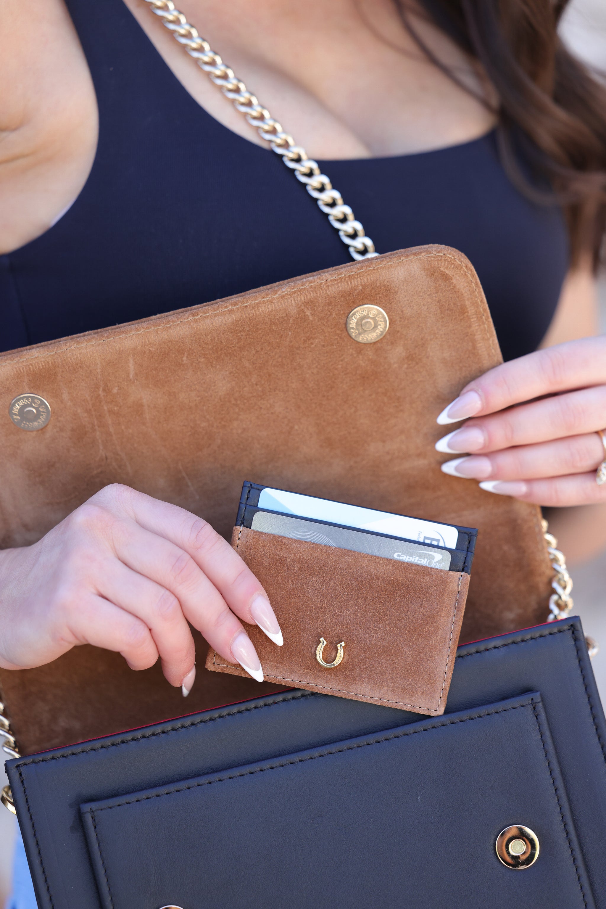Aria Suede Leather Card Holder
