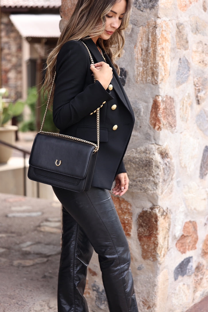 esquivas stylish equestrian aria leather saddle bag