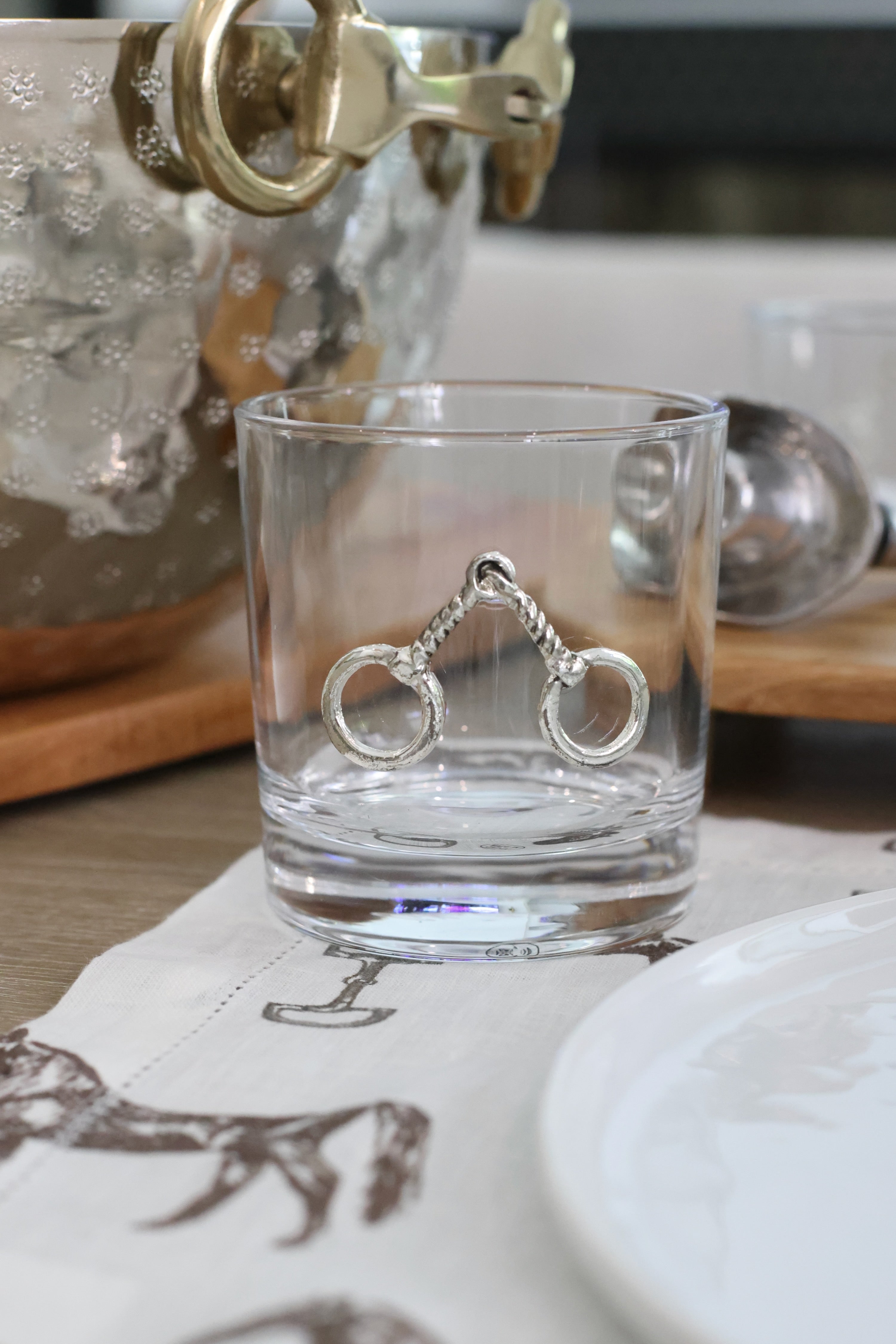 arthur court stylish equestrian astor short glass horse bit set