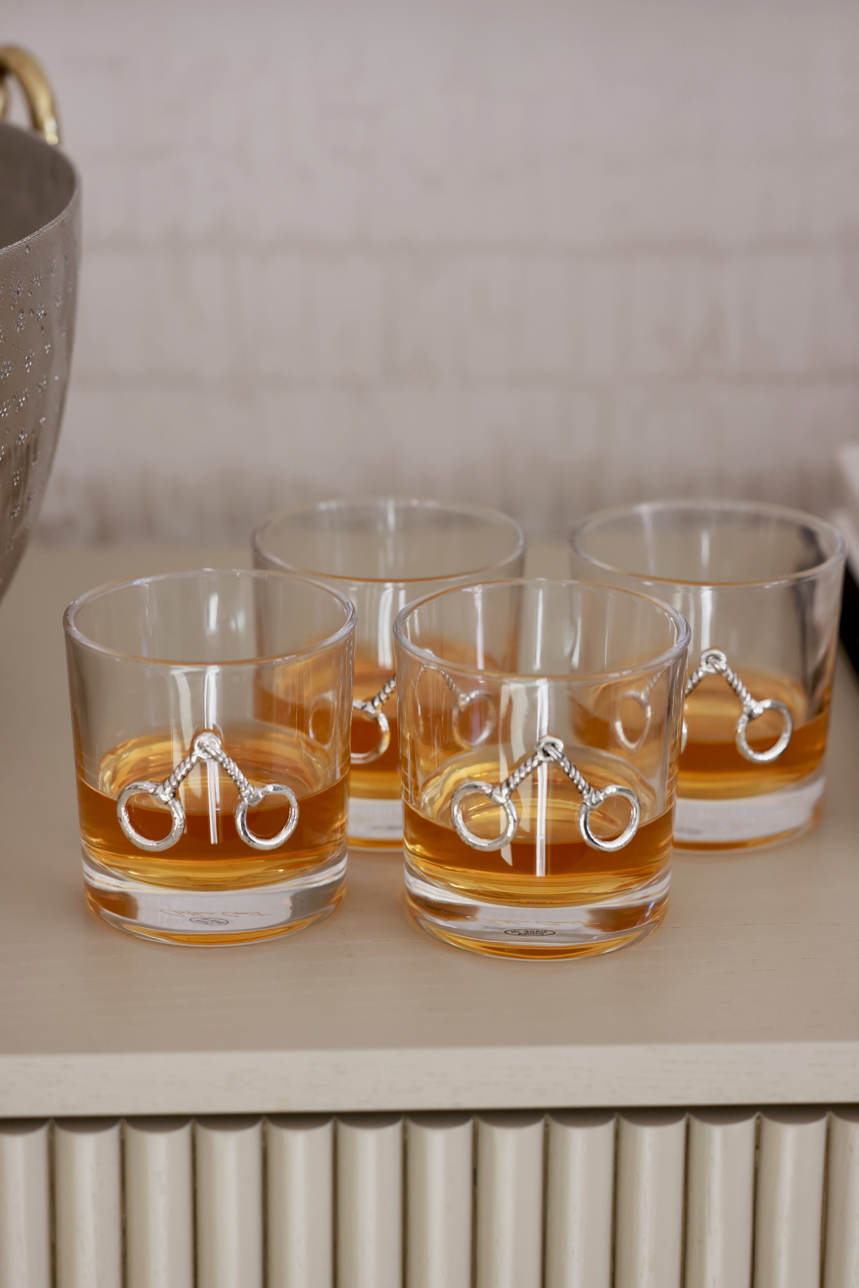 arthur court stylish equestrian astor short glass horse bit set