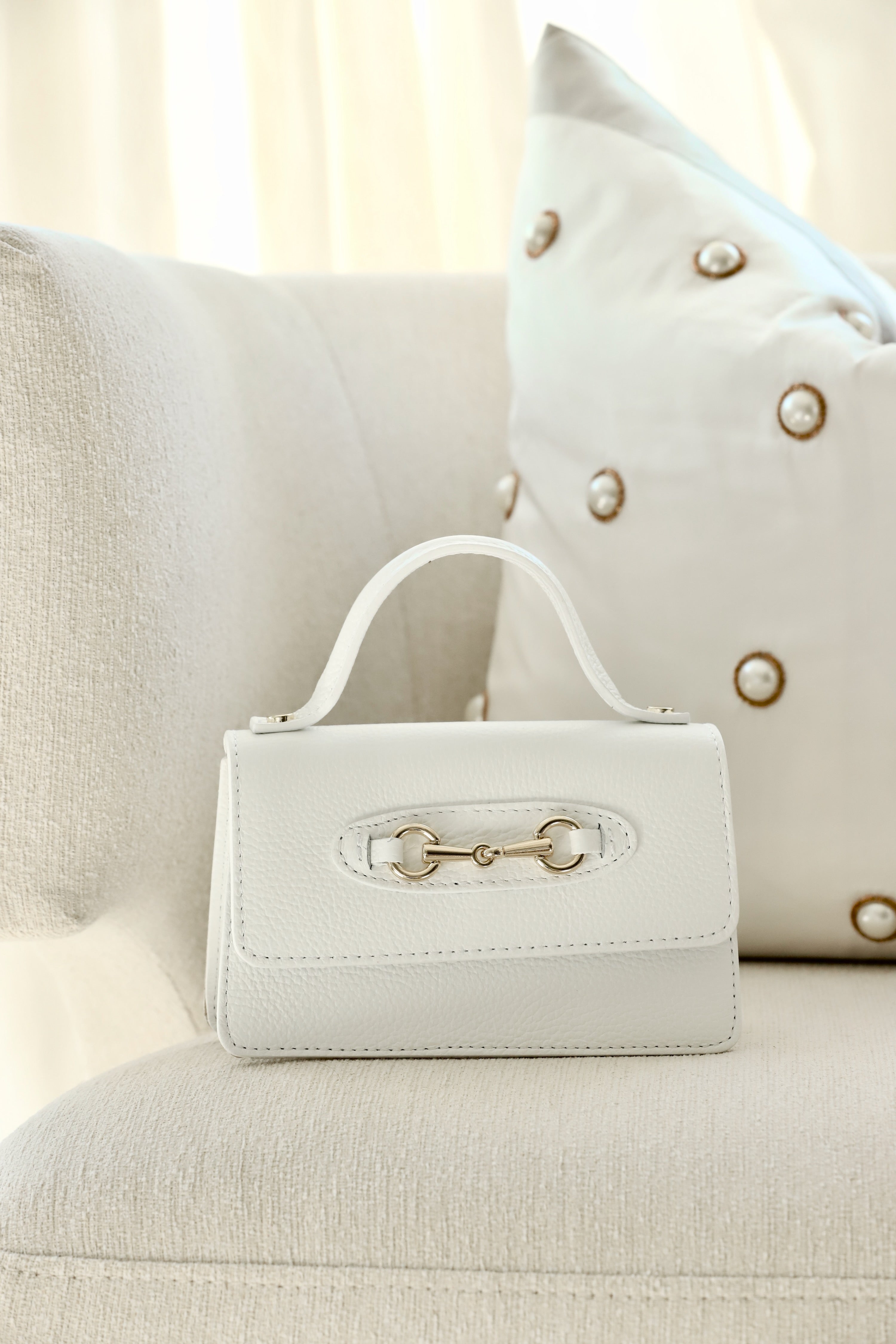 modarno stylish equestrian ava bag top handle horse bit pearl