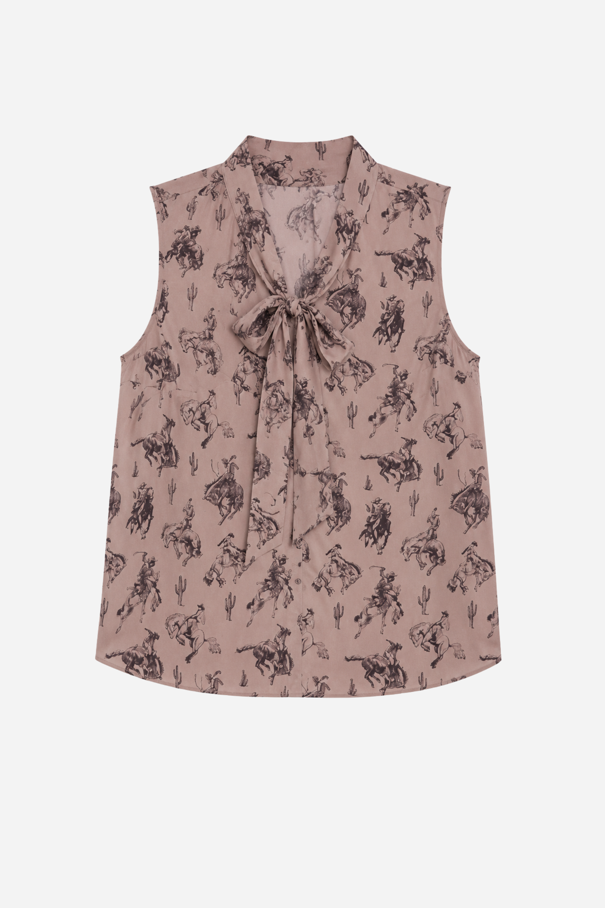Bailey Western Sleeveless Top - Mocha