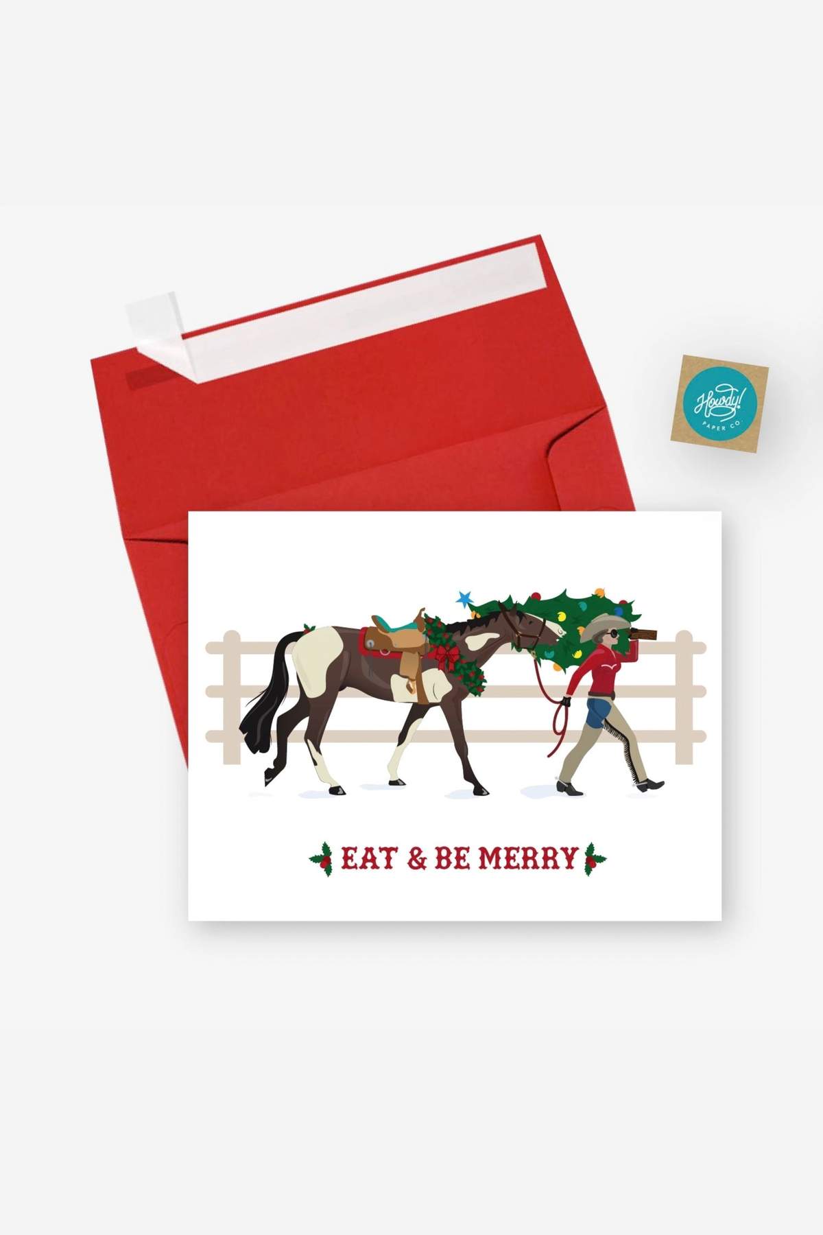 Be Merry Western Card