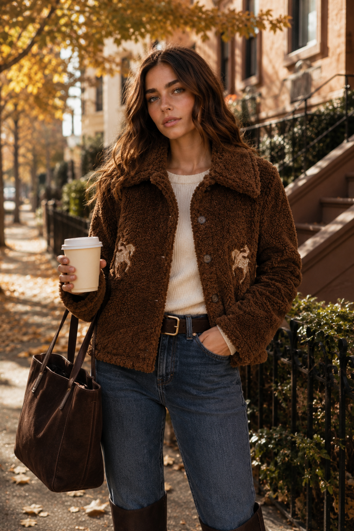 Belle Embroidered Teddy Coat