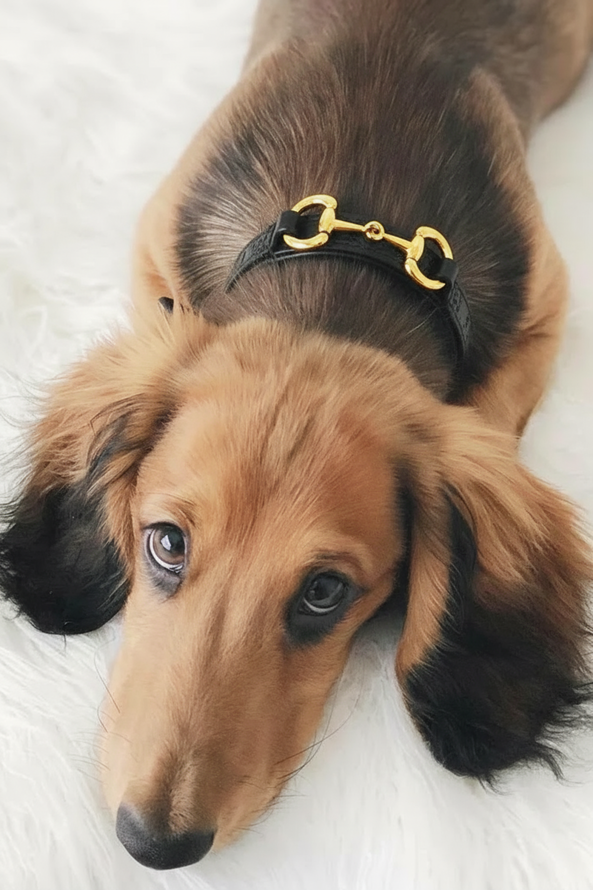 Stylish Equestrian Belmont Dog Collar 100% Italian Leather