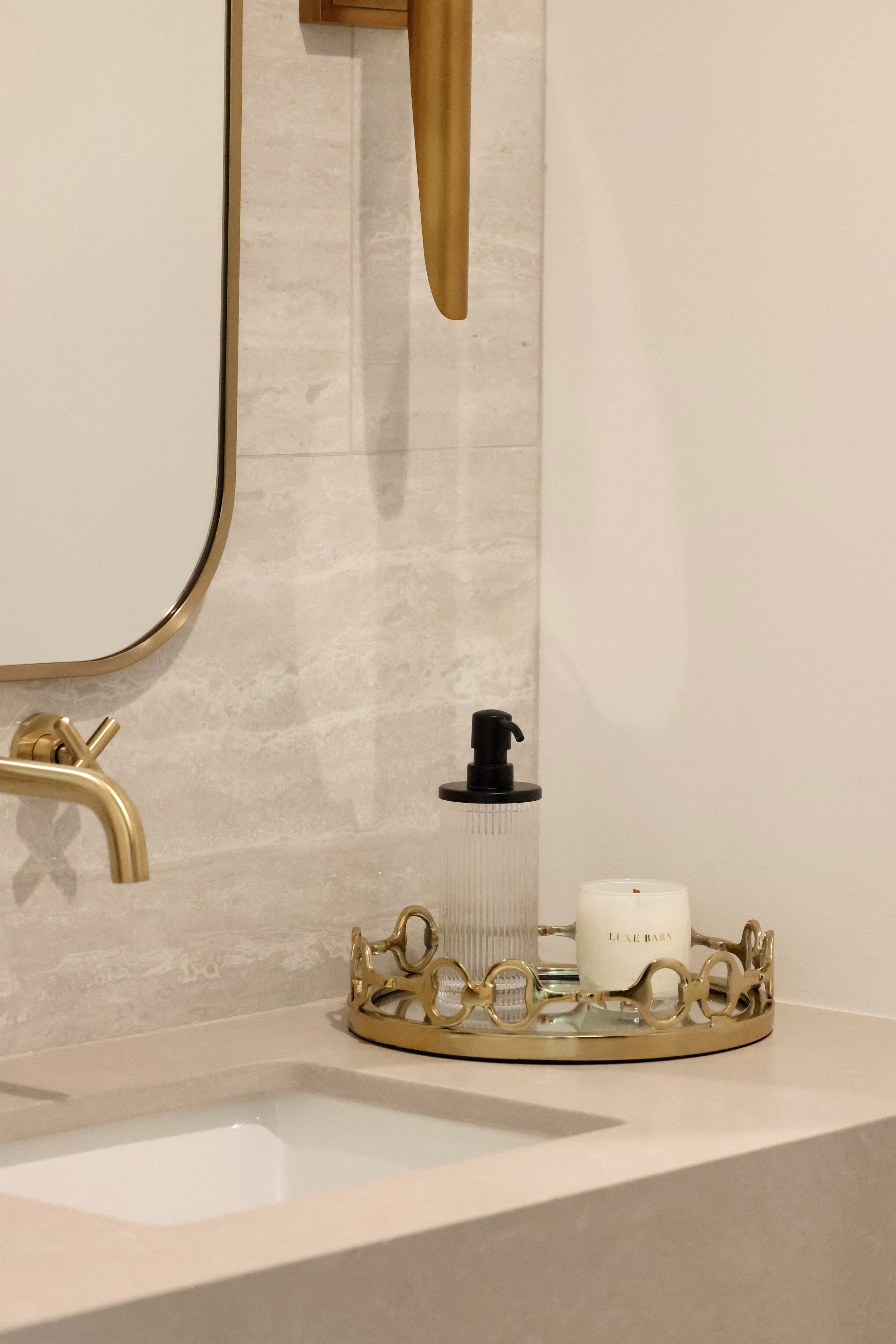 design impex stylish equestrian small gold round mirror tray d-ring bit