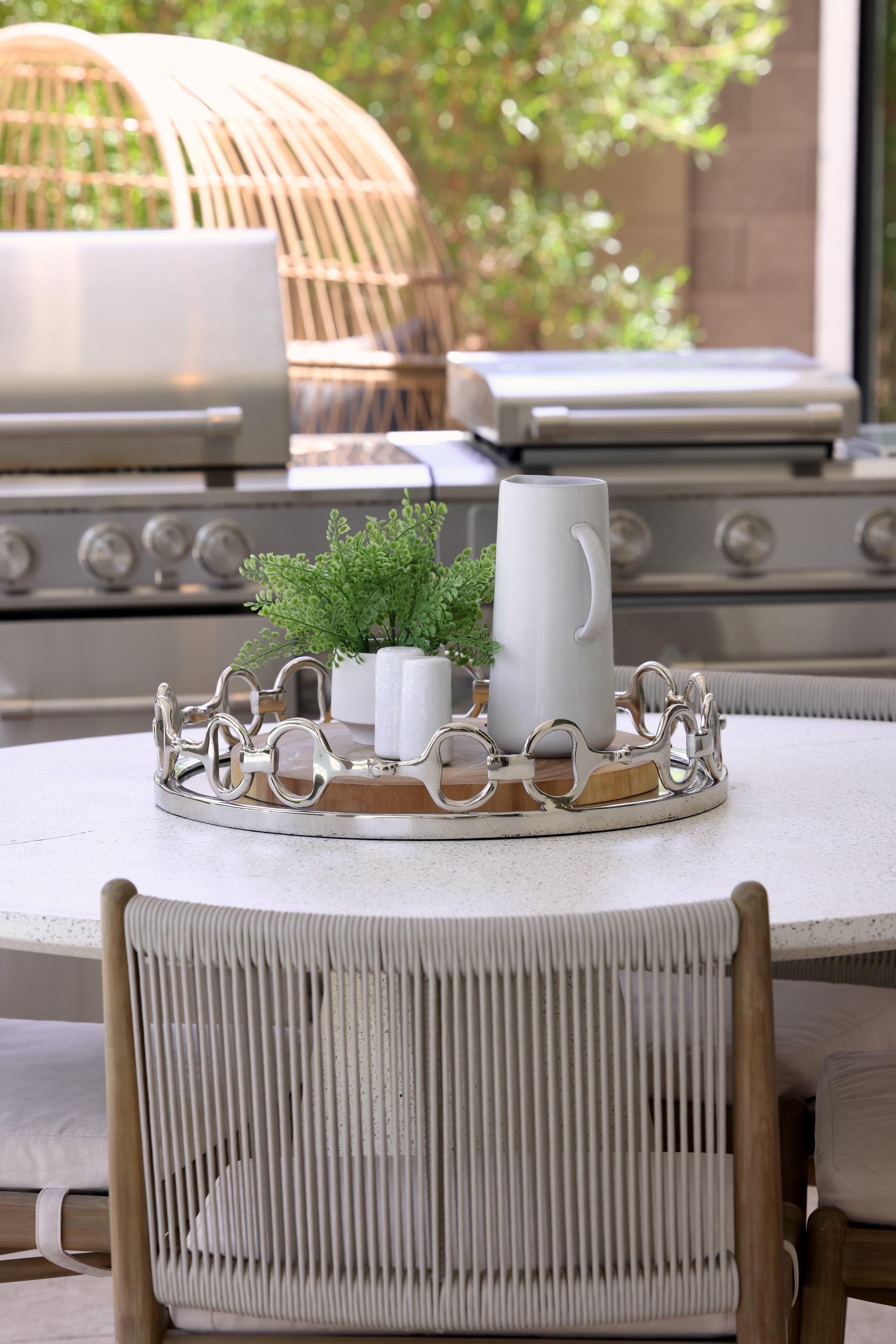 design impex stylish equestrian large silver round mirror tray d-ring bit