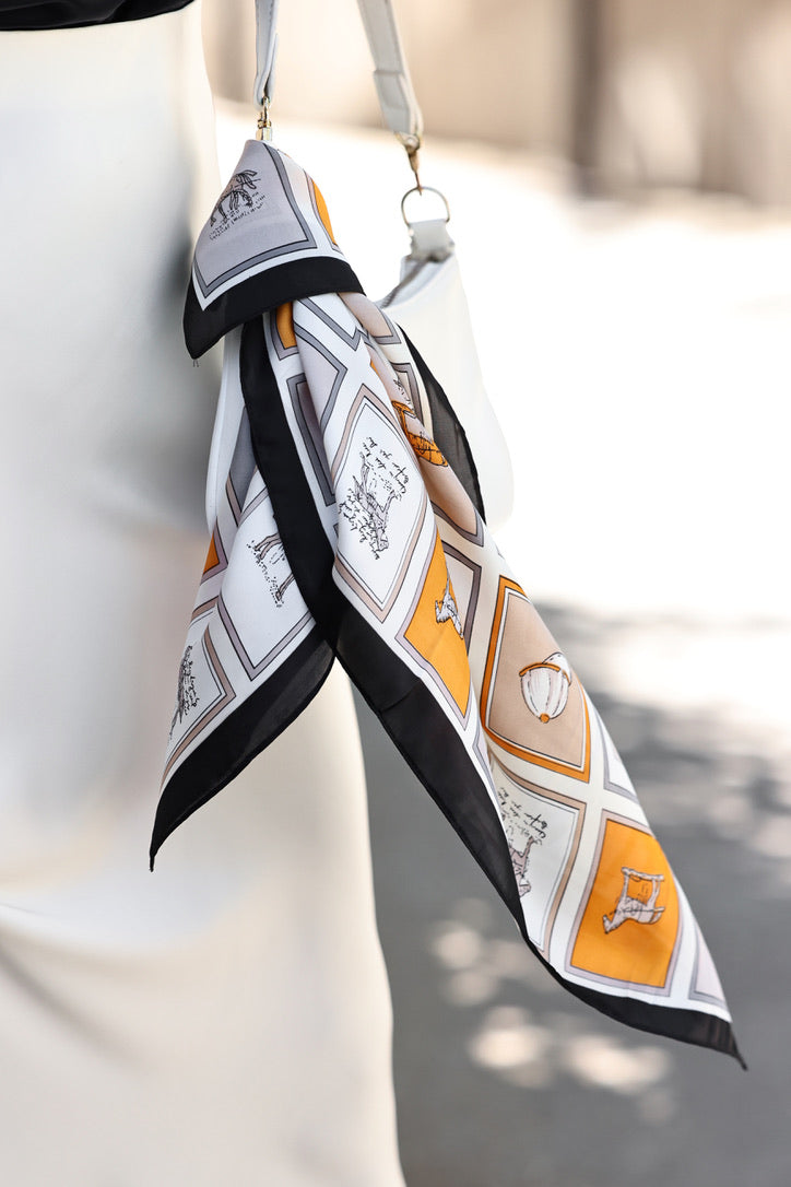 stylish equestrian audrey equestrian horse silk scarf