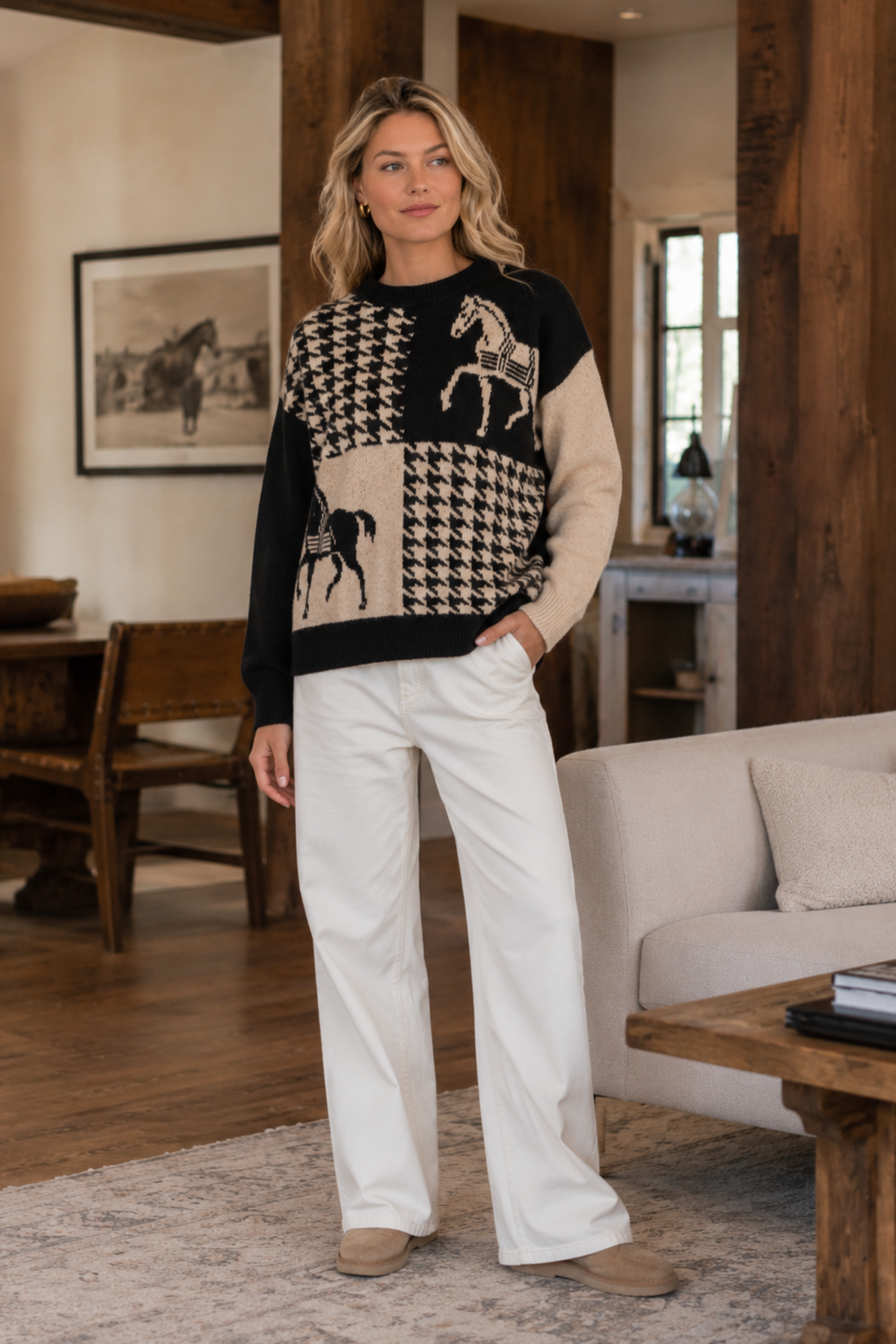 Camille Houndstooth Sweater