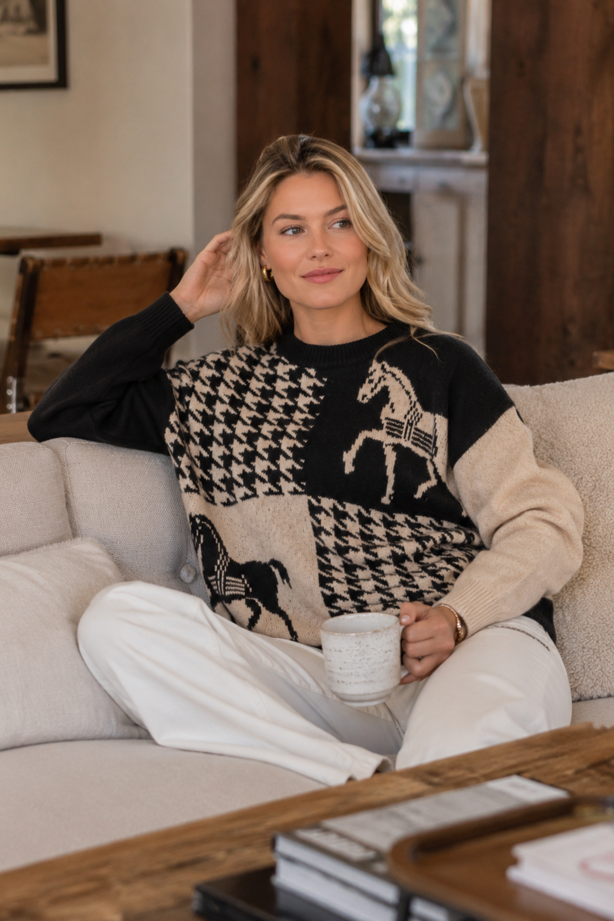 Camille Houndstooth Sweater