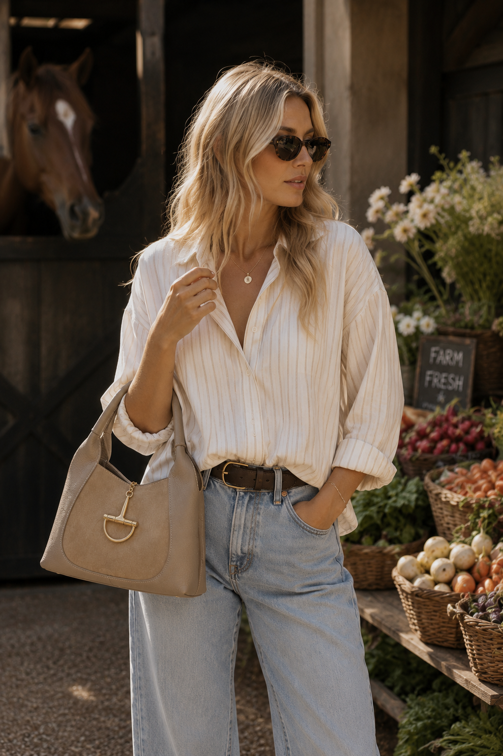 Sloane Small Suede Saddle Bag - Taupe