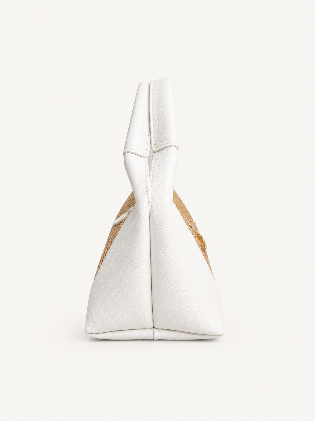 Sloane Small Raffia Saddle Bag - Chalk
