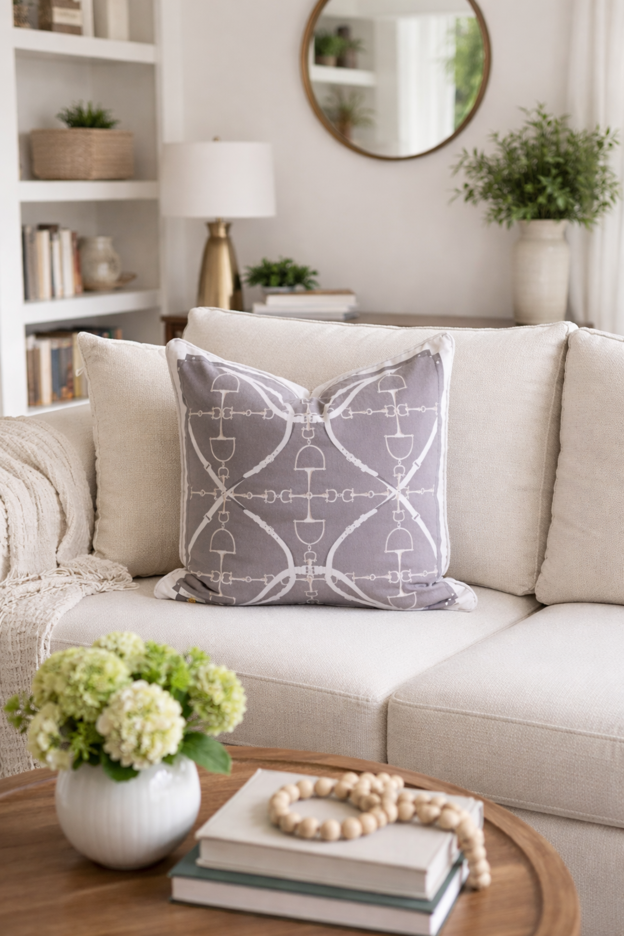 D-Ring Velvet Pillow - Coffee