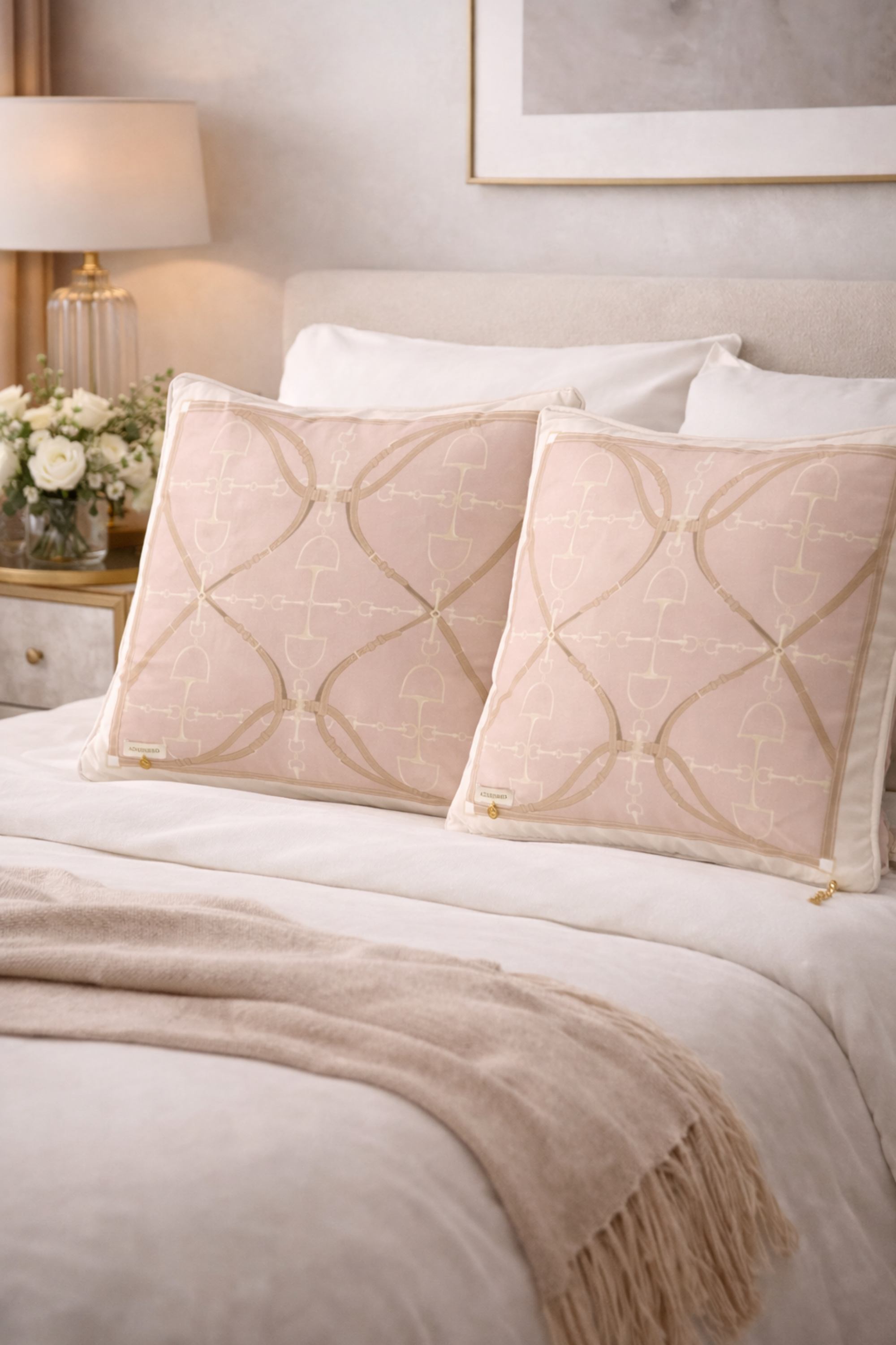 D-Ring Velvet Pillow - Petal Pink