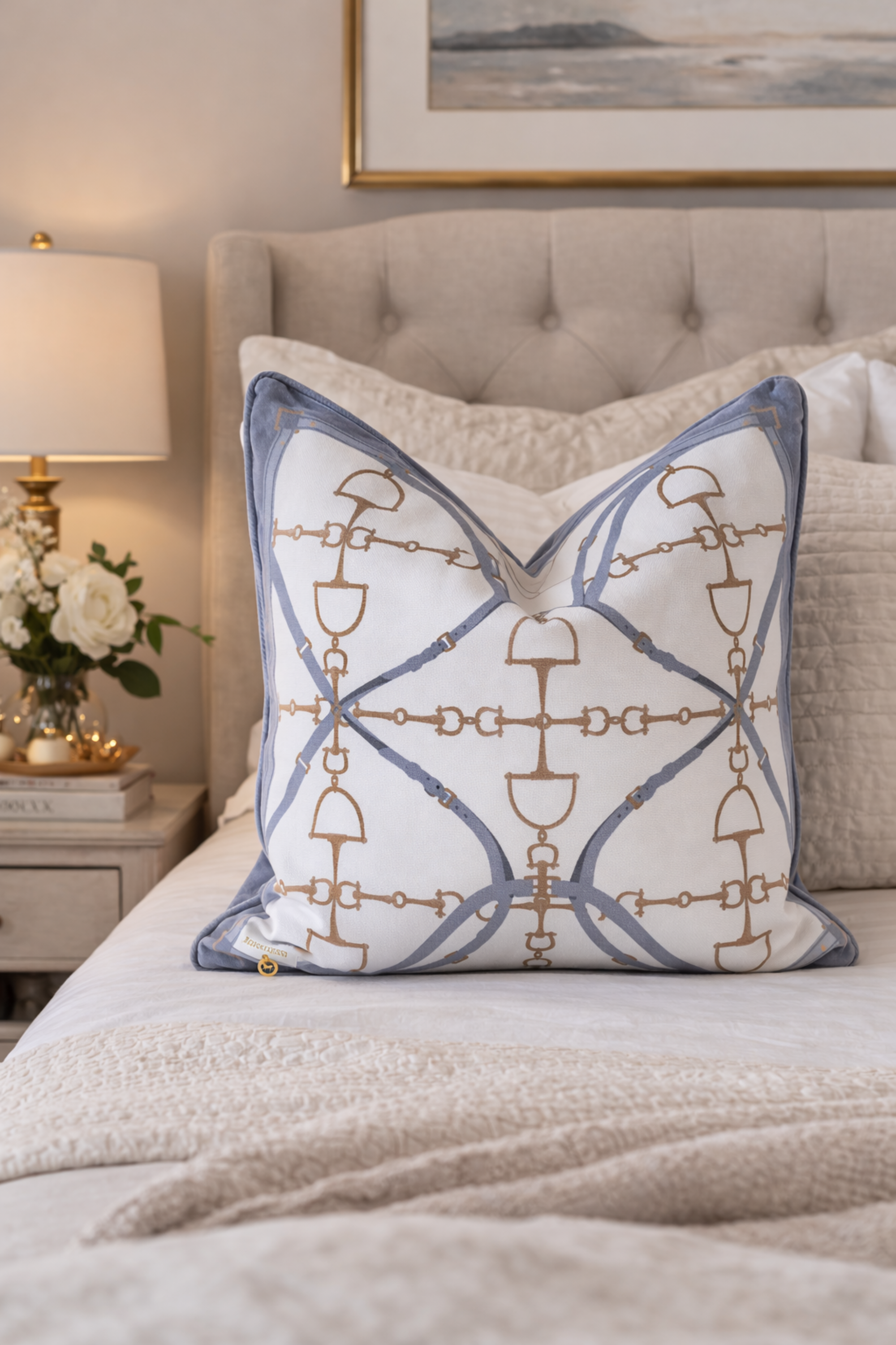 D-Ring Velvet Pillow - Slate