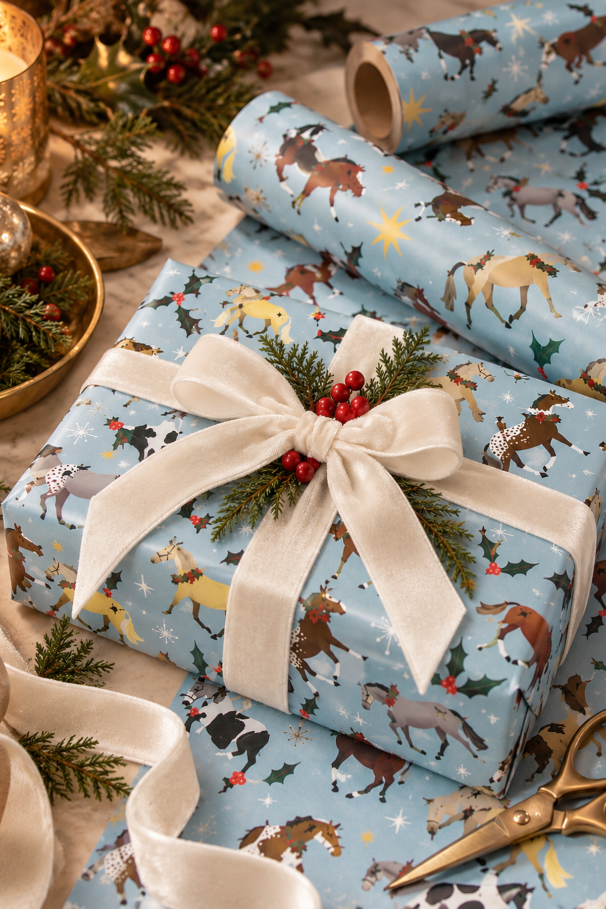 Deck The Stalls Gift Wrap Sheets