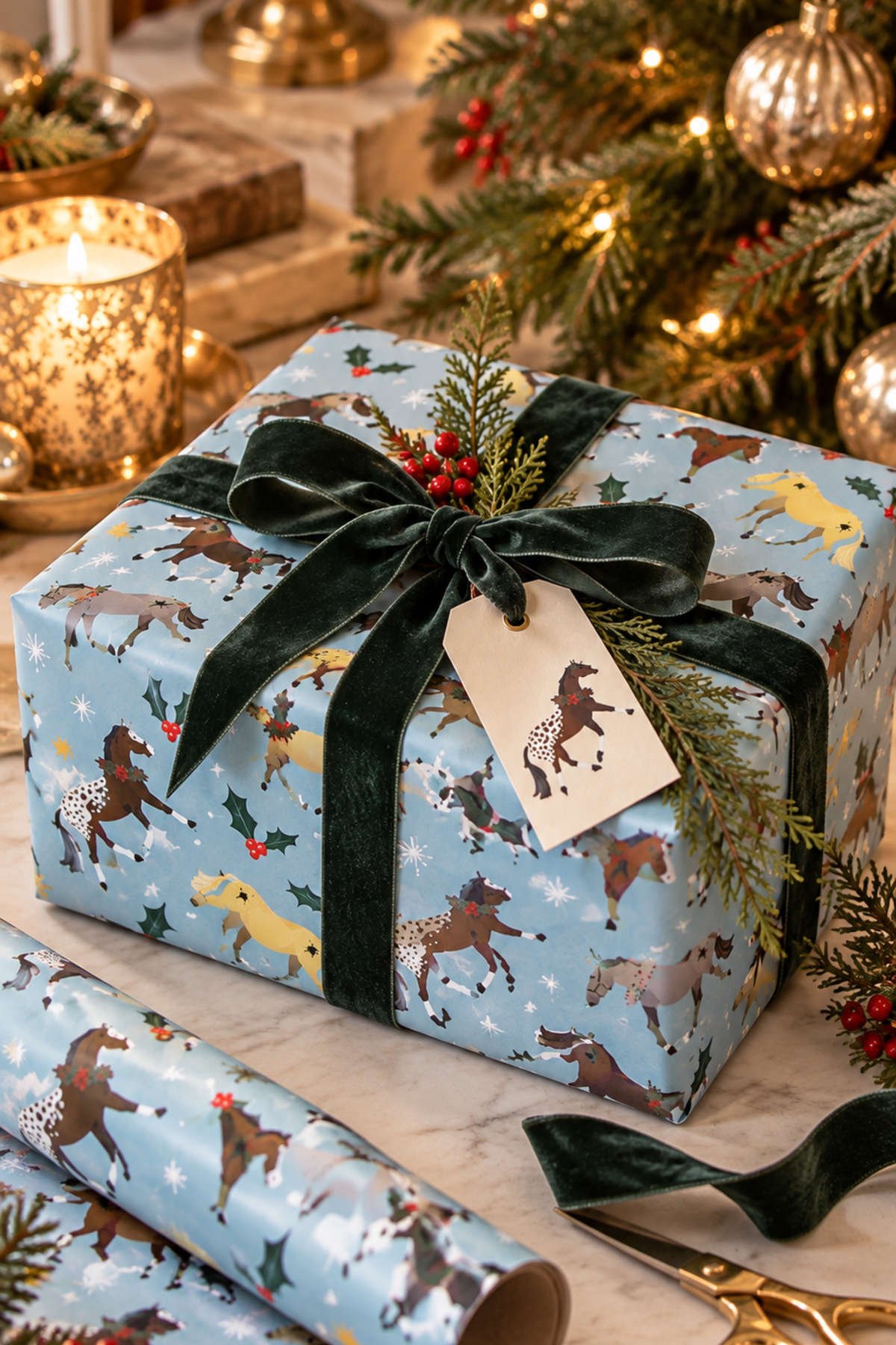 Deck The Stalls Holiday Gift Wrap Sheets