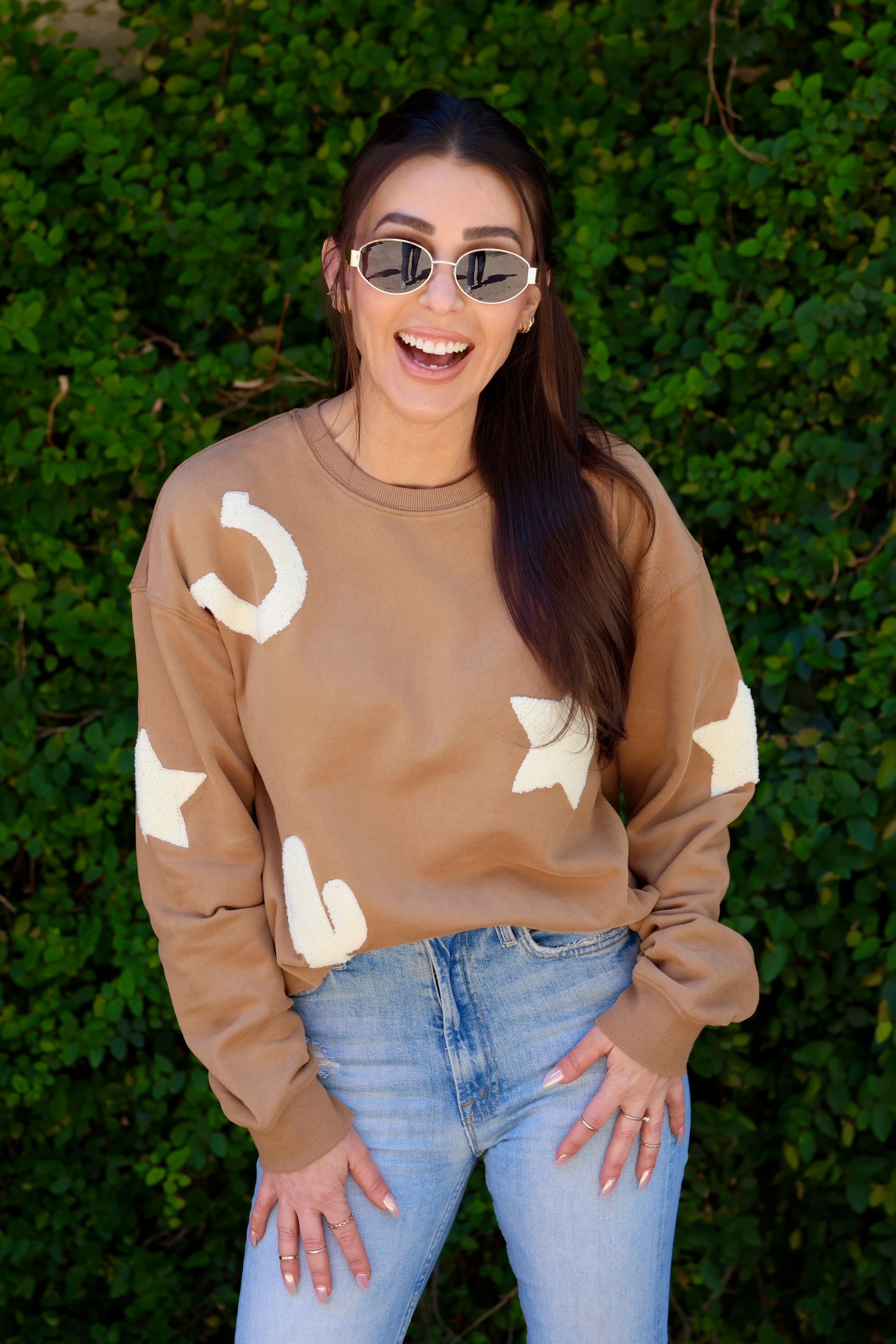 blue b stylish equestrian elle western sweatshirt