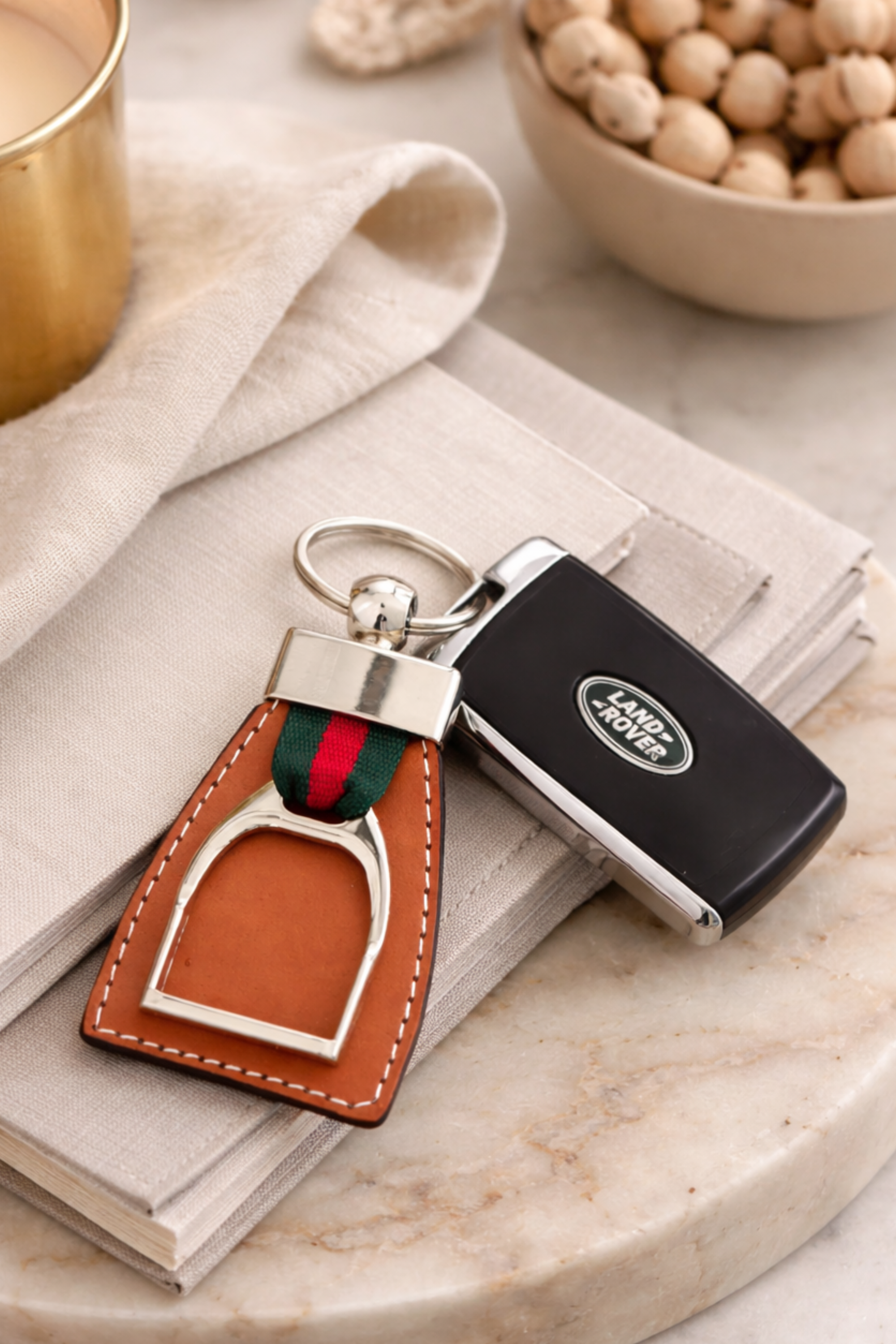 Em Stirrup Key Ring - Cognac