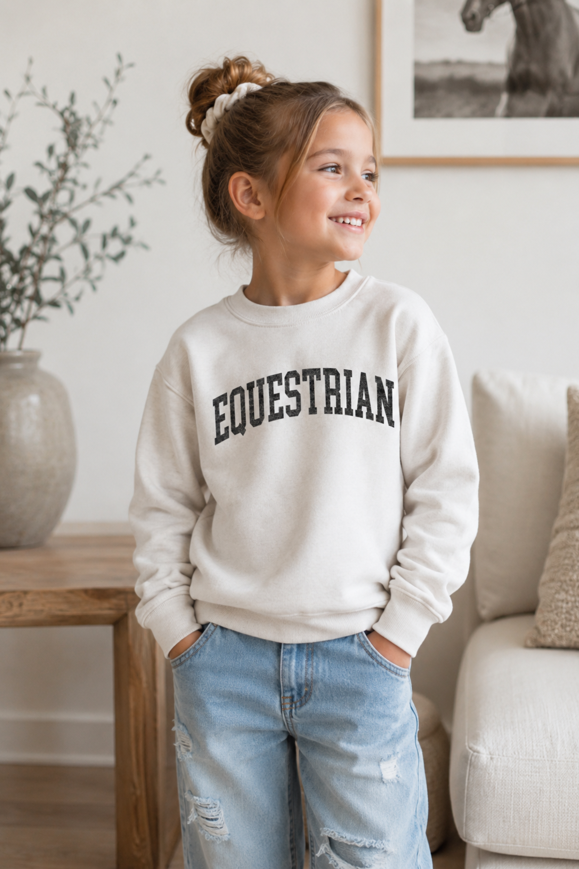 Equestrian Youth Sweatshirt - Heather Dust