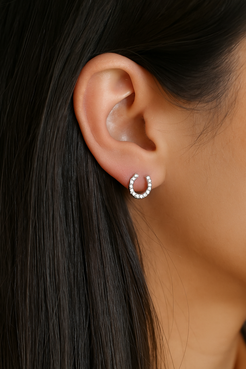 secrect box stylish equestrian equestrianista horseshoe stud earrings