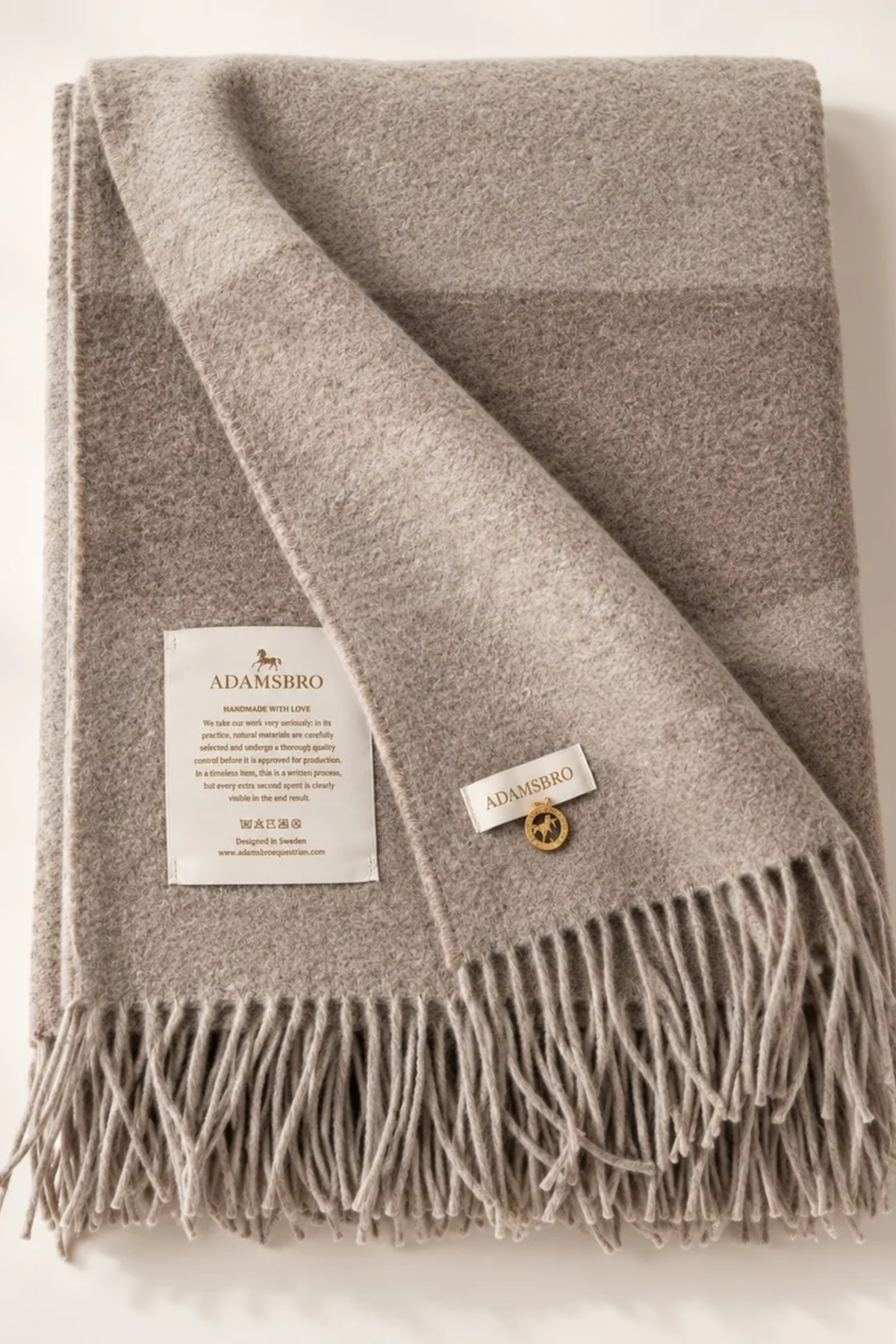 Equine Cashmere Throw - Taupe