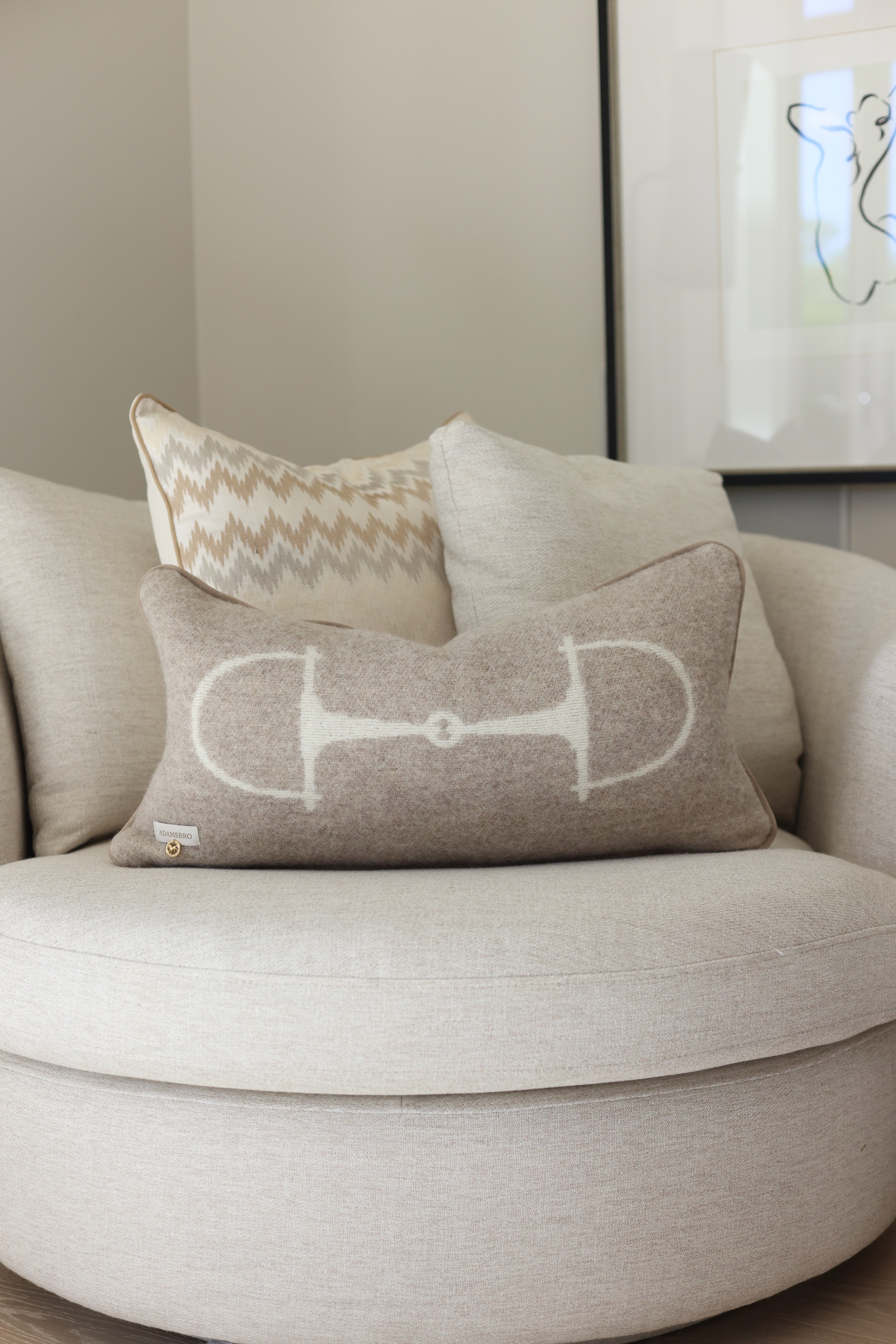Equine Lumbar Wool Pillow - Vanilla Bean