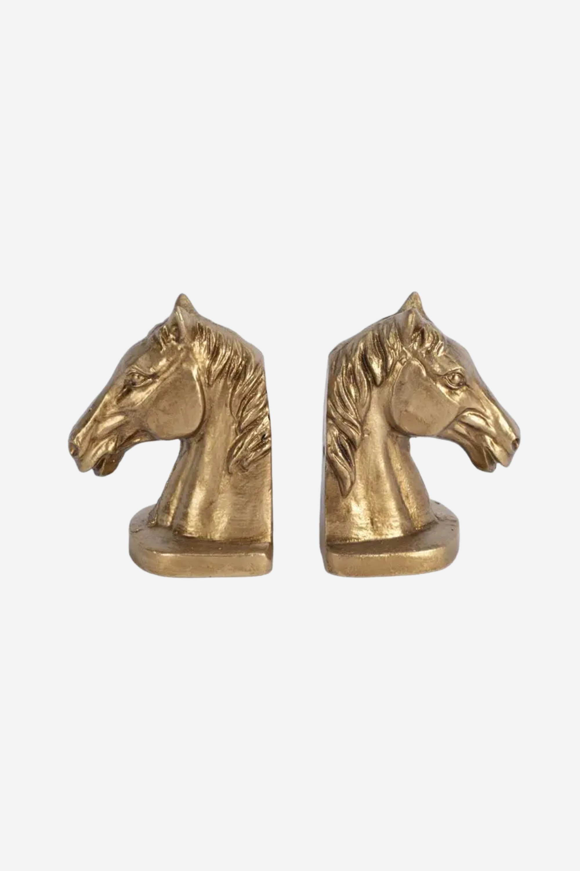 Gilded Horse Head Bookend Set