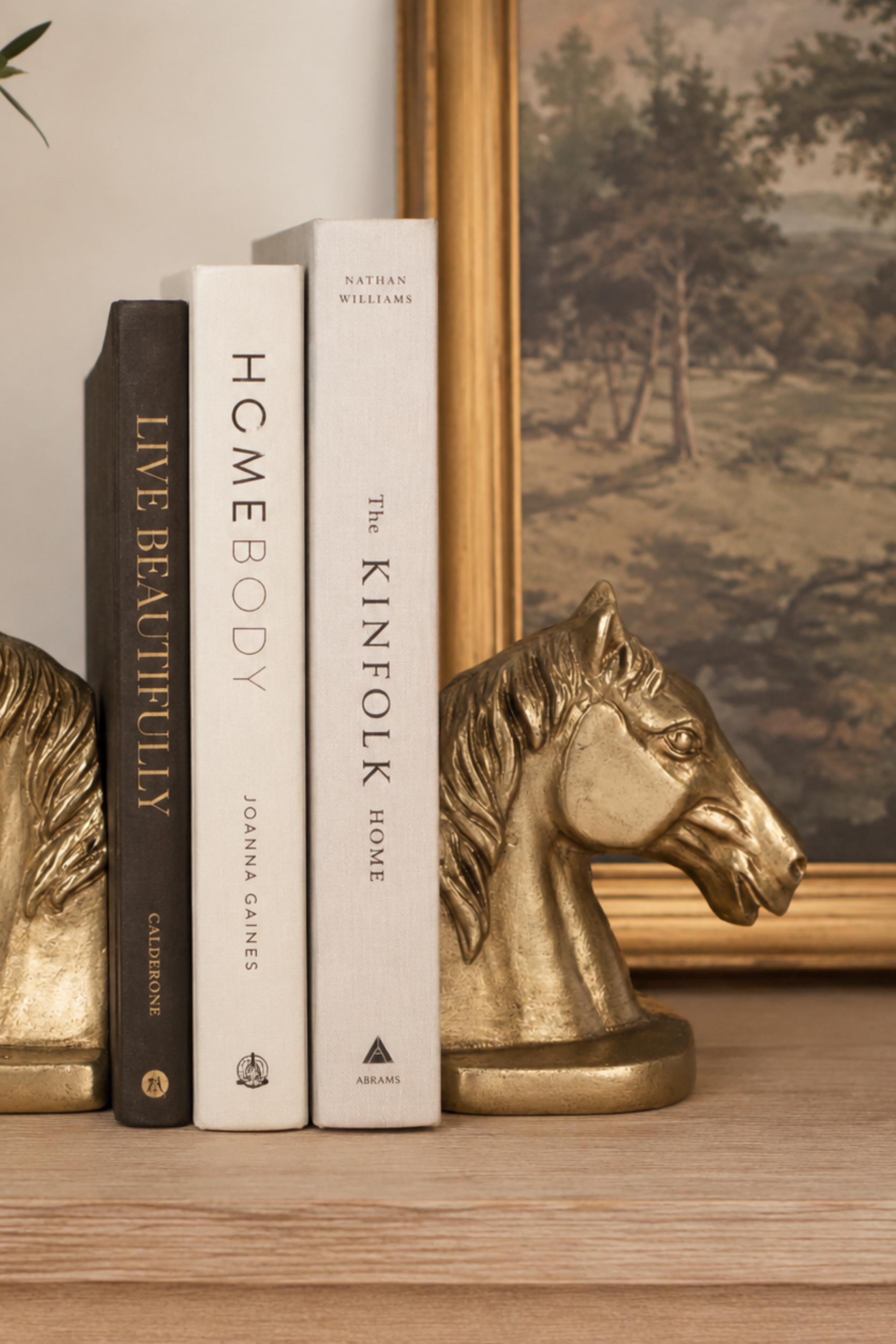 Gilded Horse Head Bookend Set