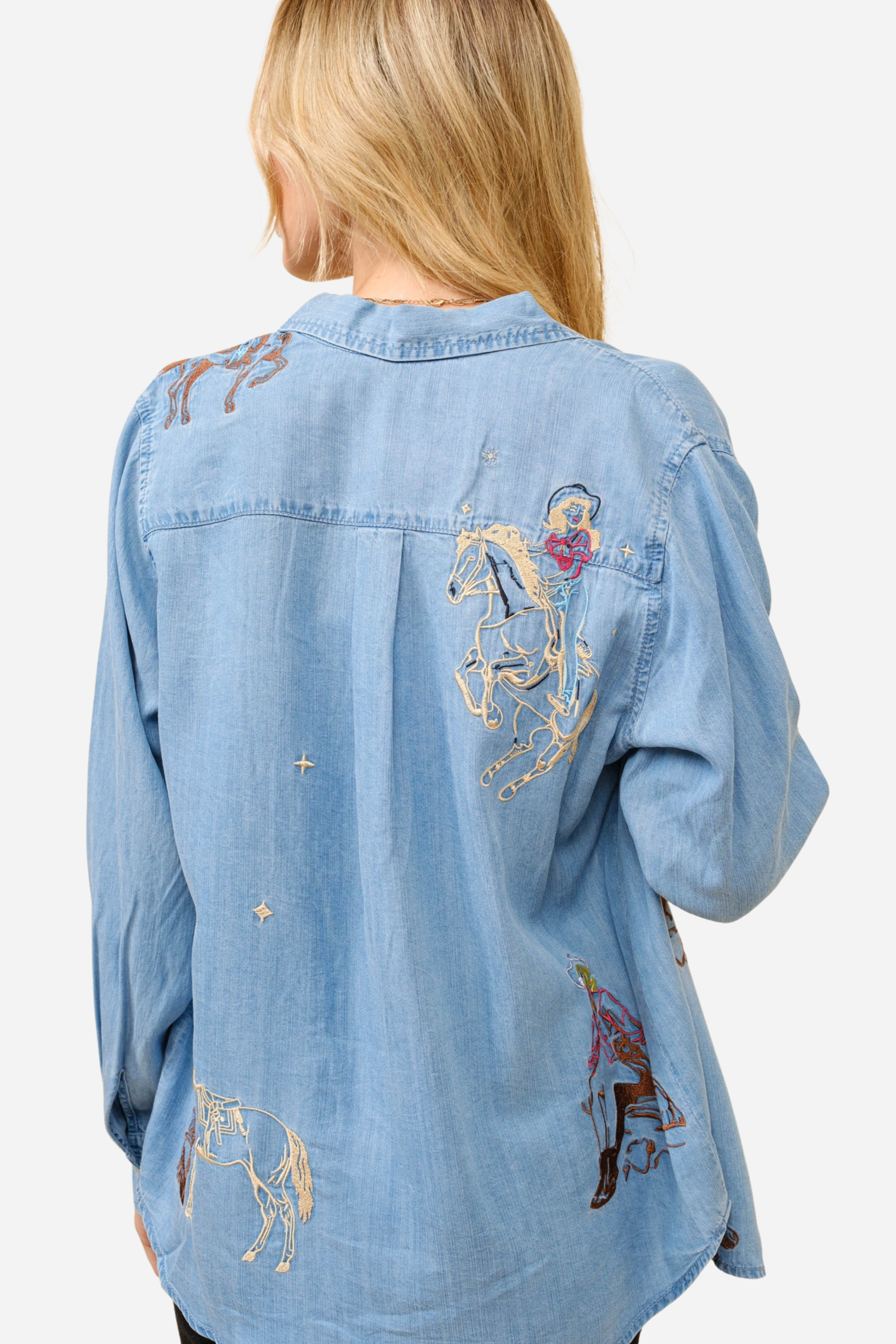 Gone West Embroidered Tencel Shirt