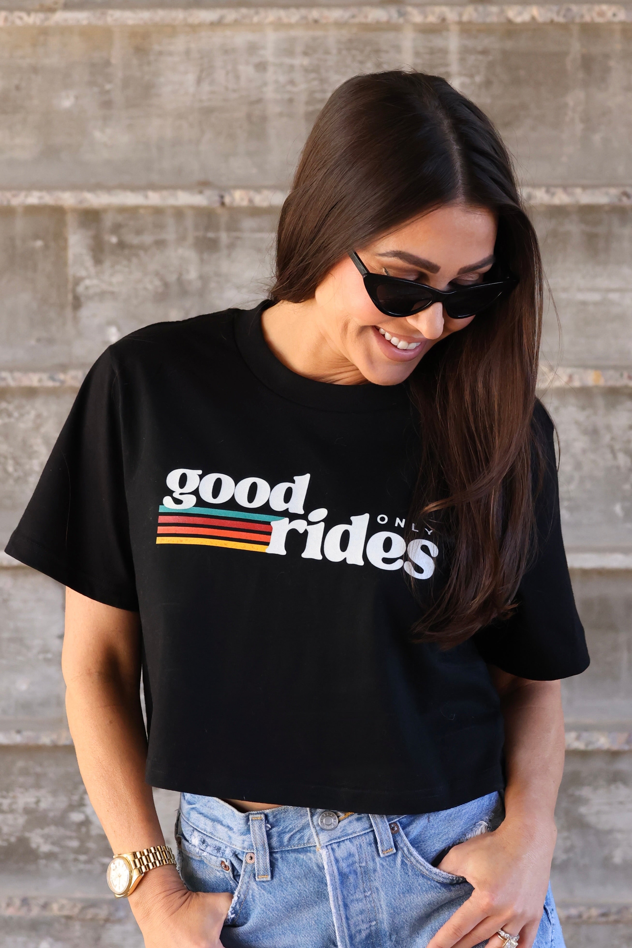 As Colour Good Rides Only Cropped Graphic Tee