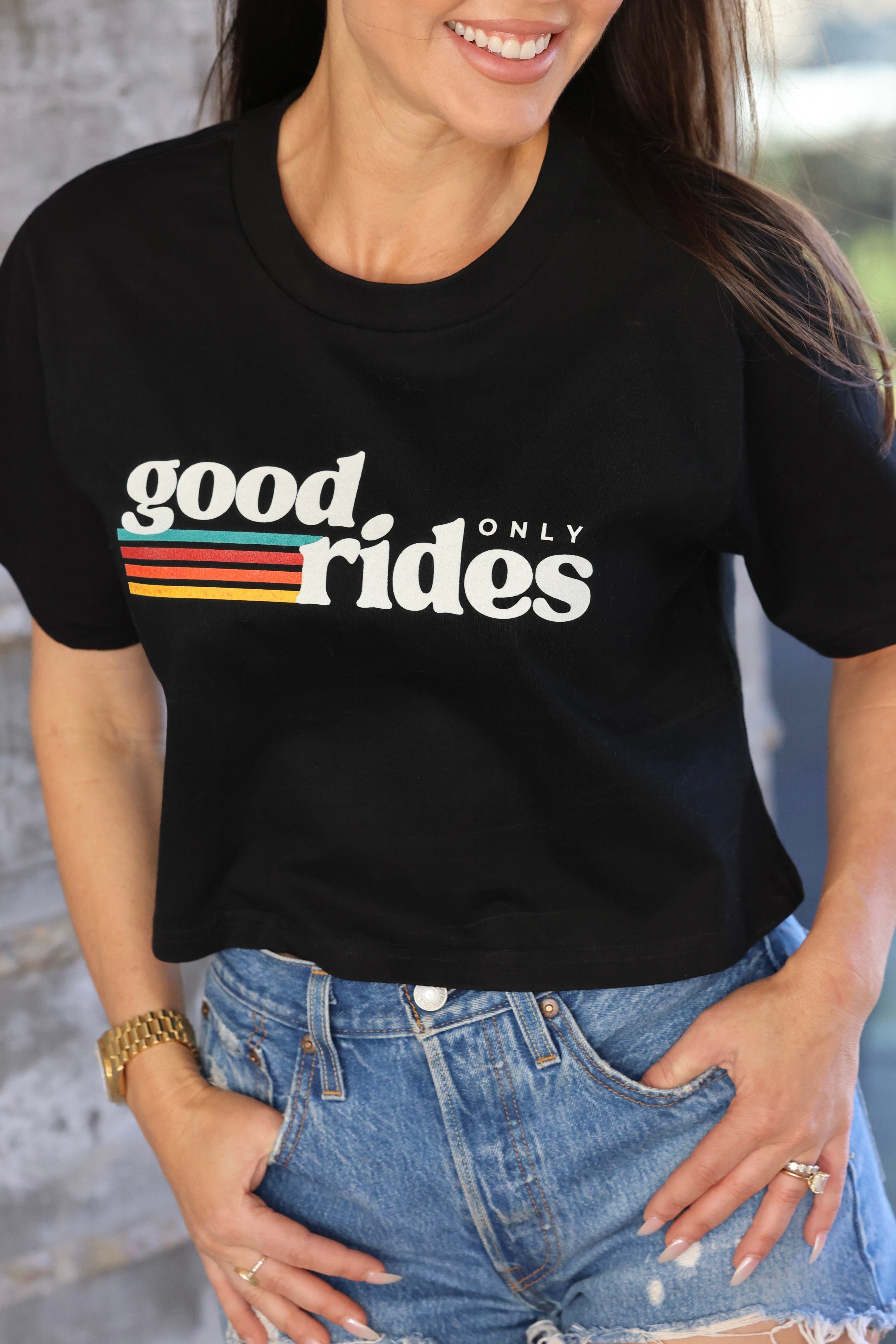 As Colour Good Rides Only Cropped Graphic Tee