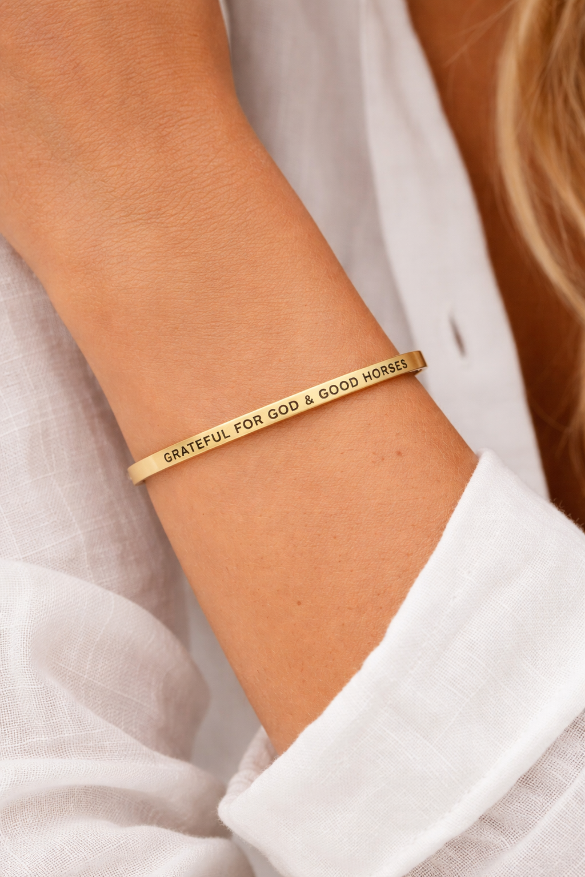 Grateful For God & Good Horses Bangle