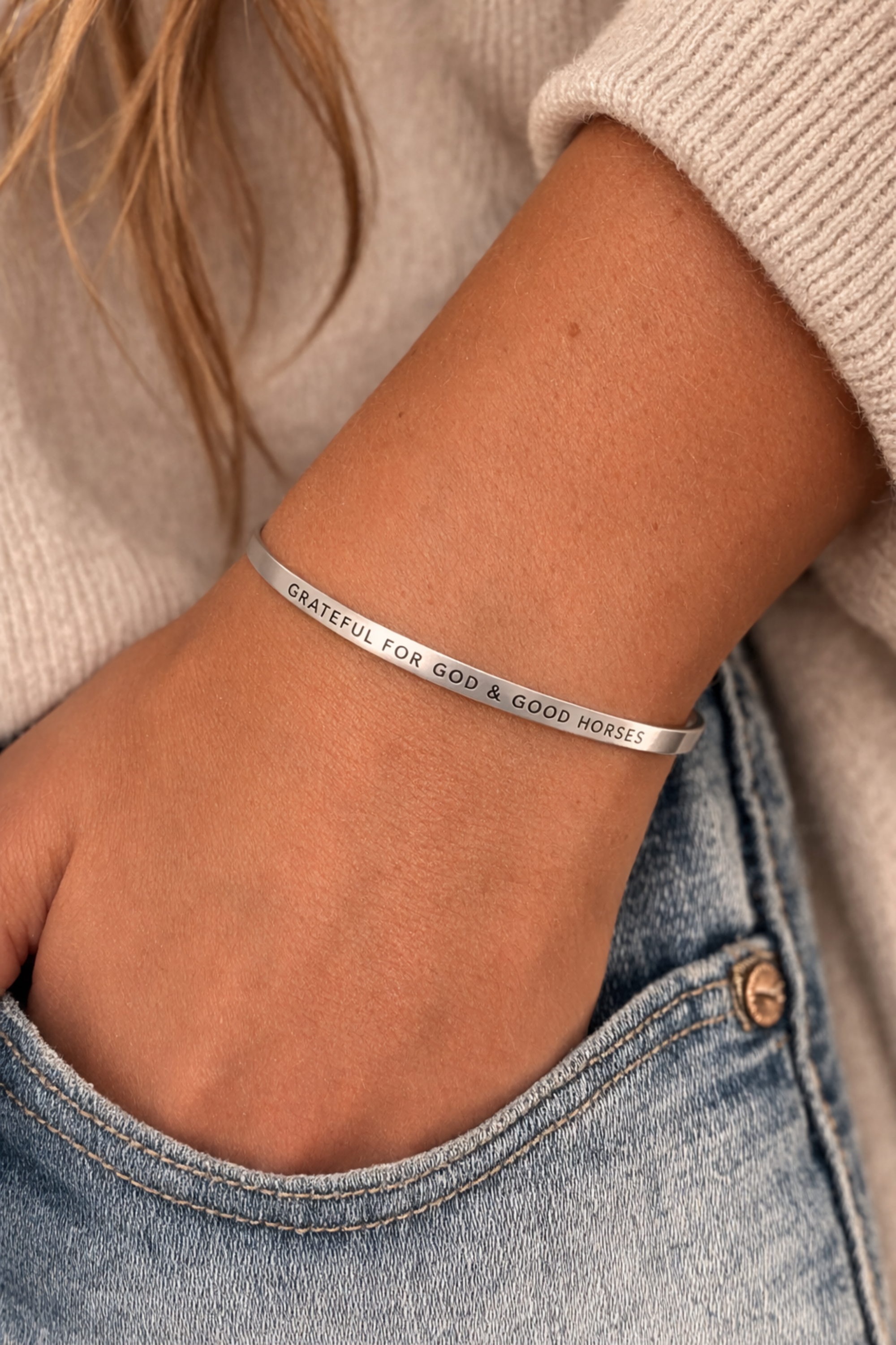 Grateful For God & Good Horses Bangle
