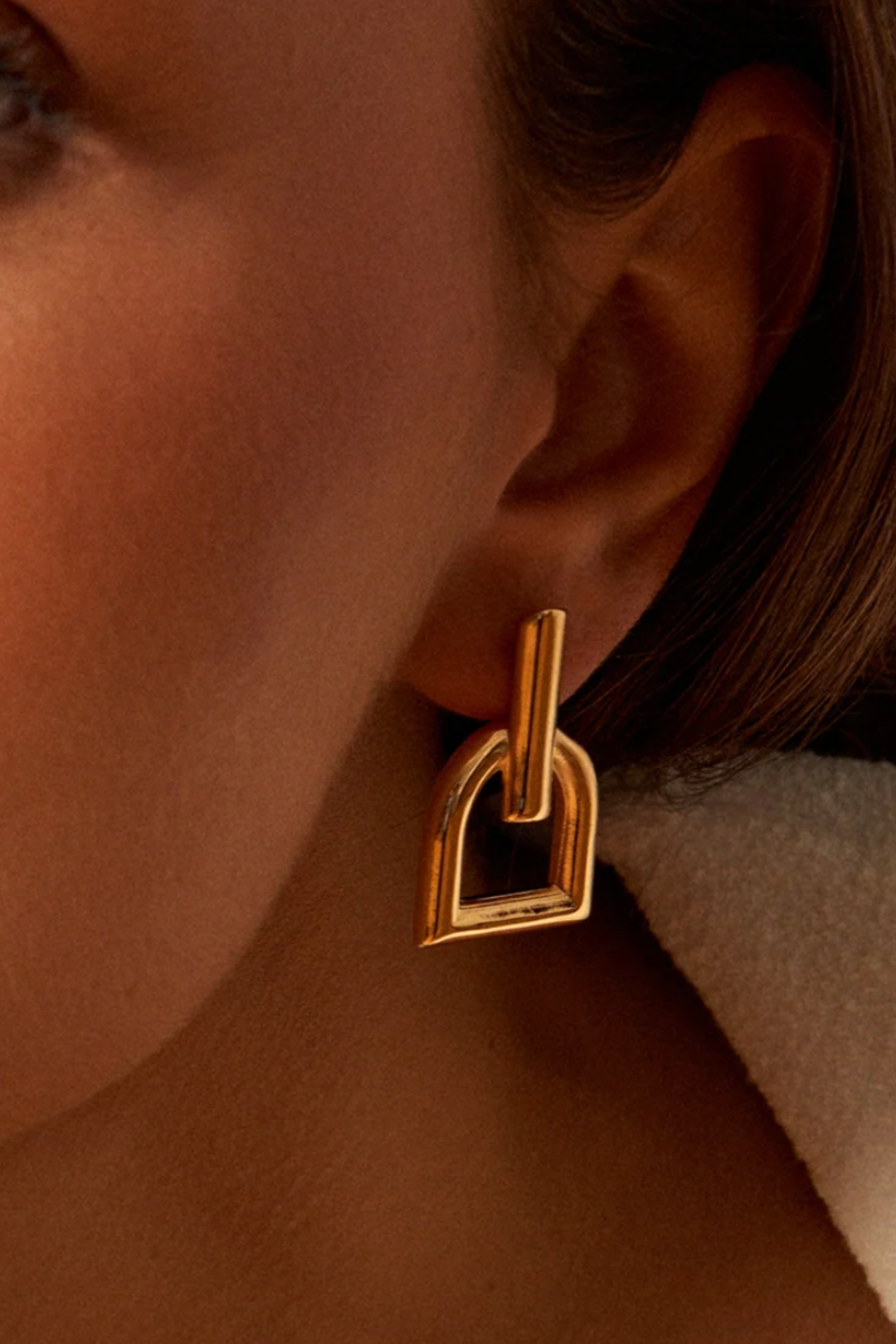 Hallie Stirrup Earrings - Gold
