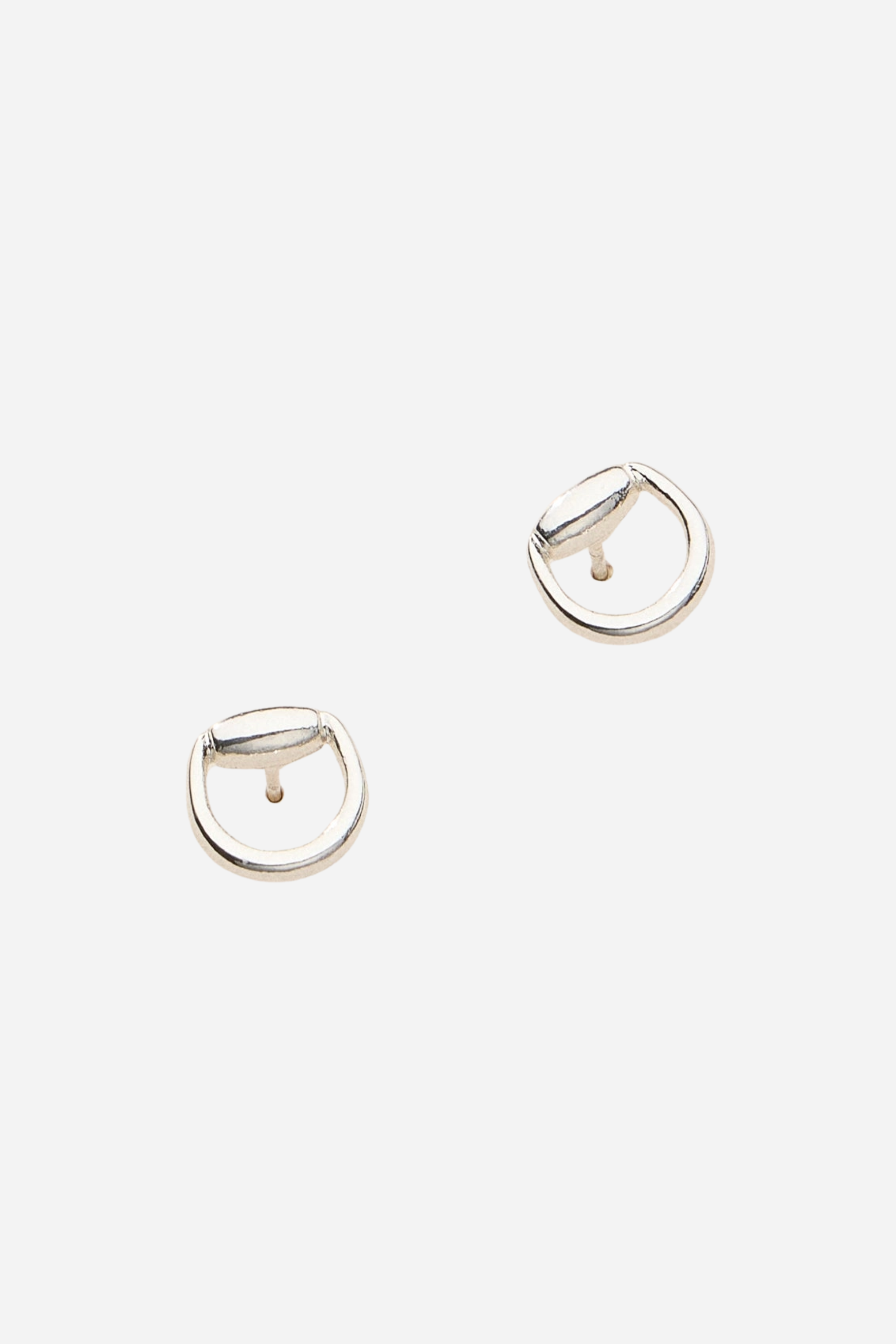 Hollis Bit Stud Earrings - Silver