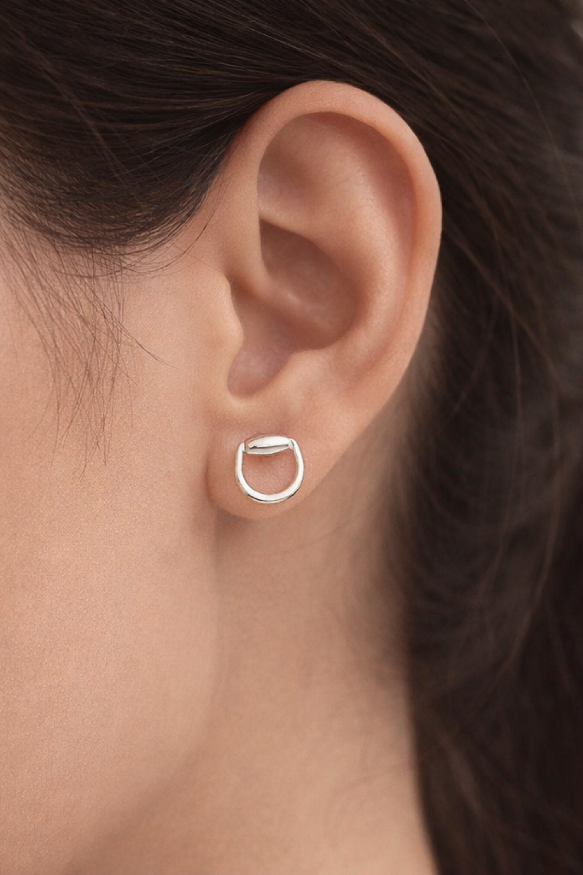 Hollis Bit Stud Earrings - Silver