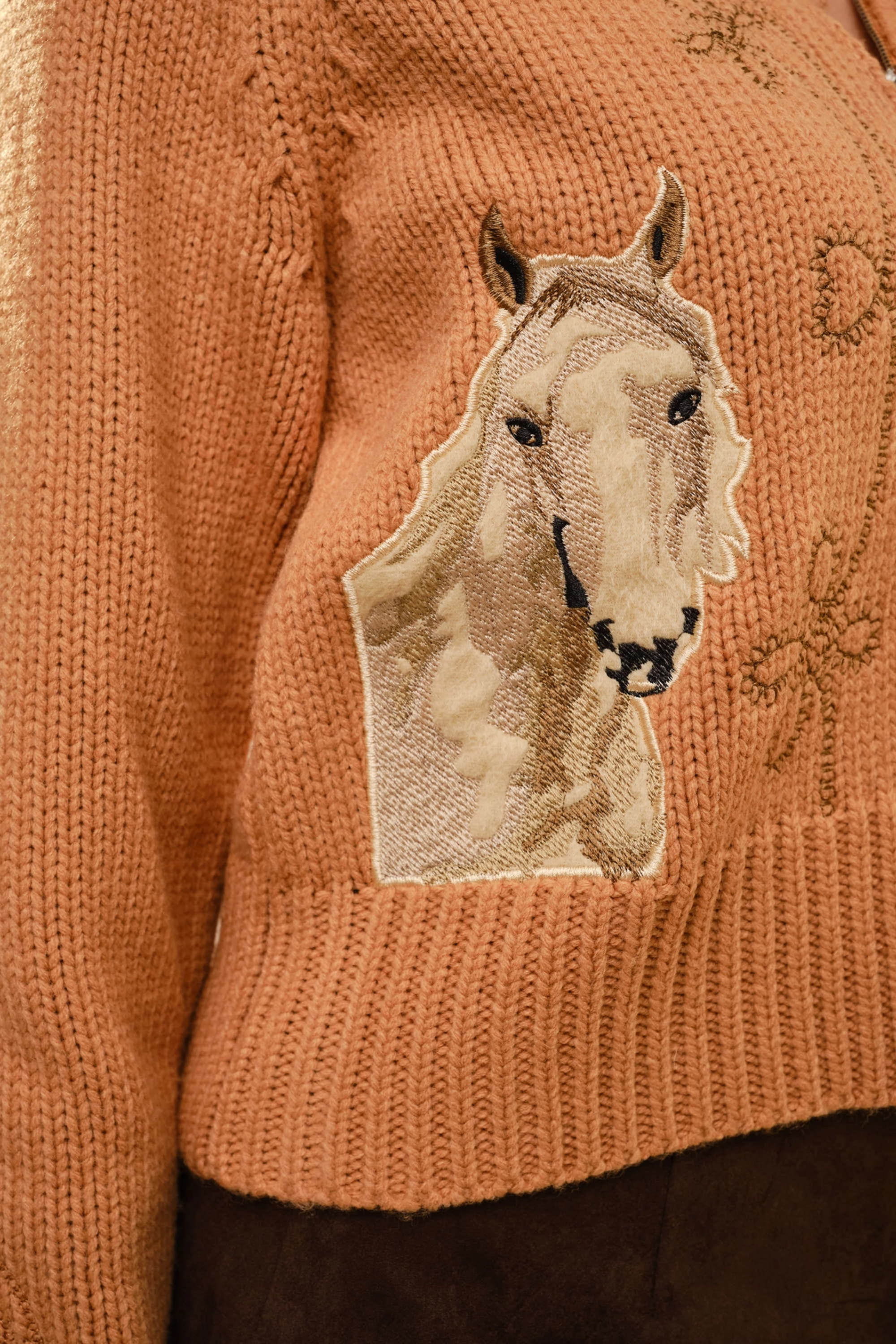 Eloise Embroidered Half-Zip Sweater