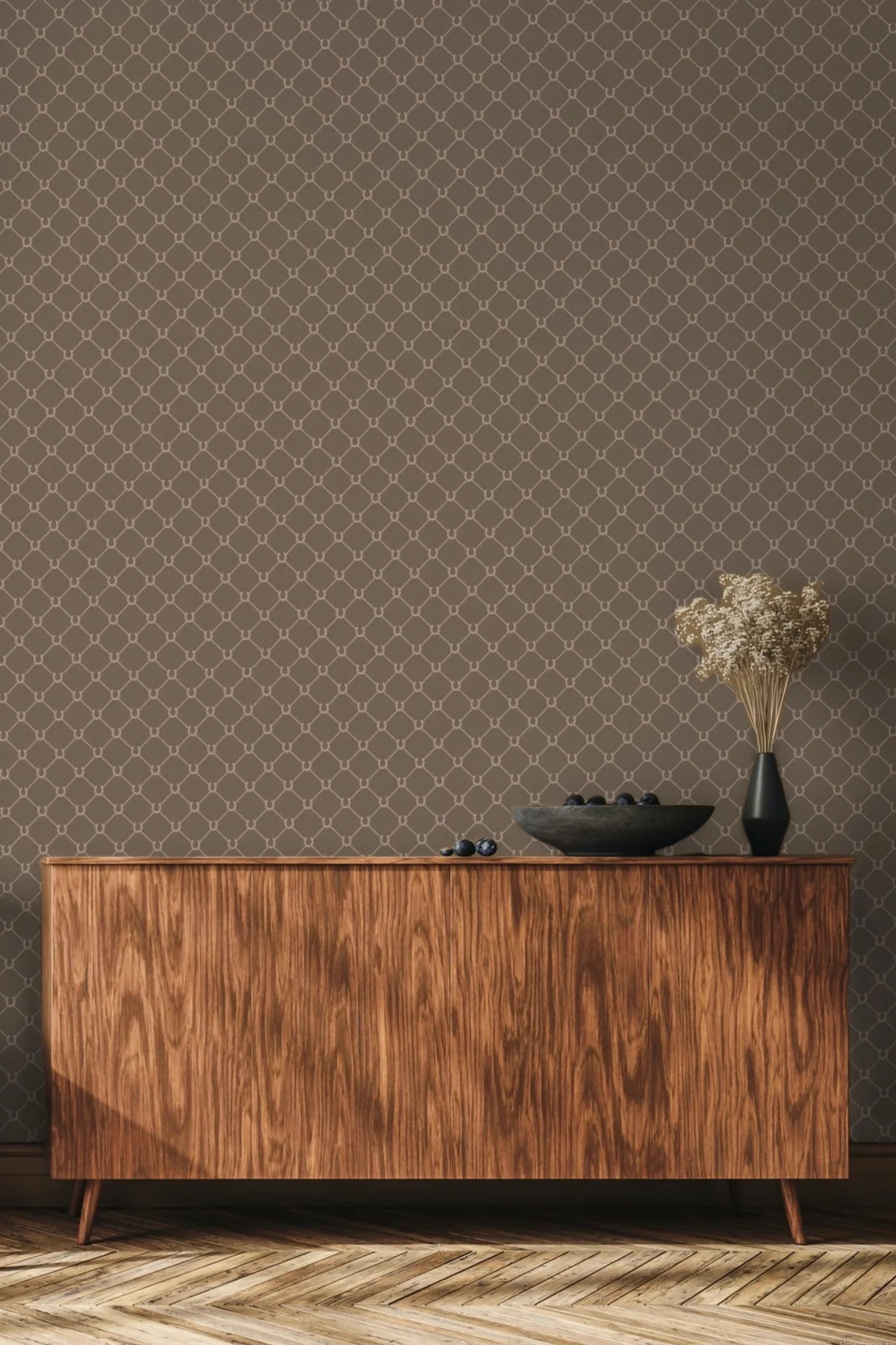 Horseshoe Wallpaper - Mocha