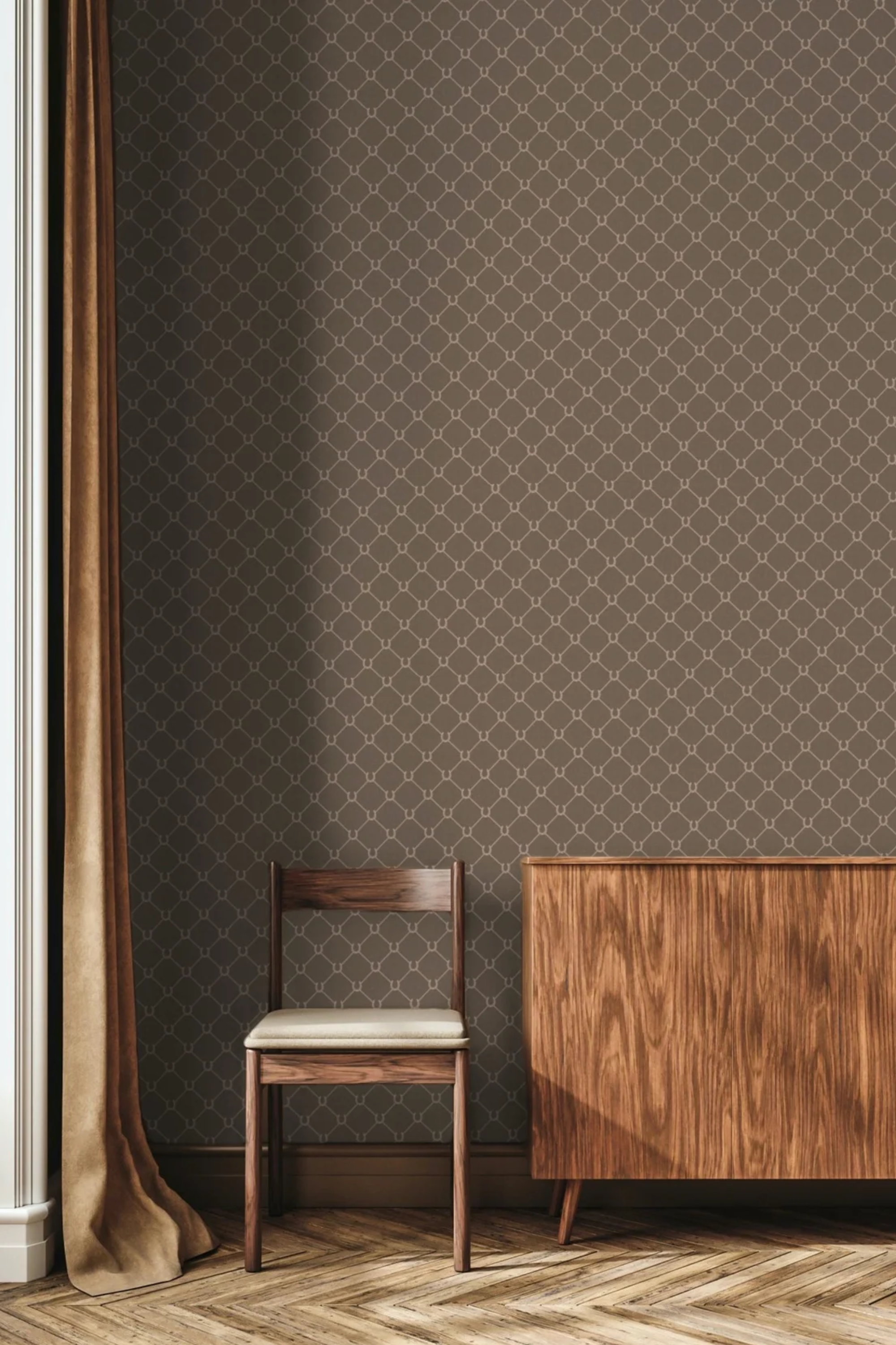 Horseshoe Wallpaper - Mocha